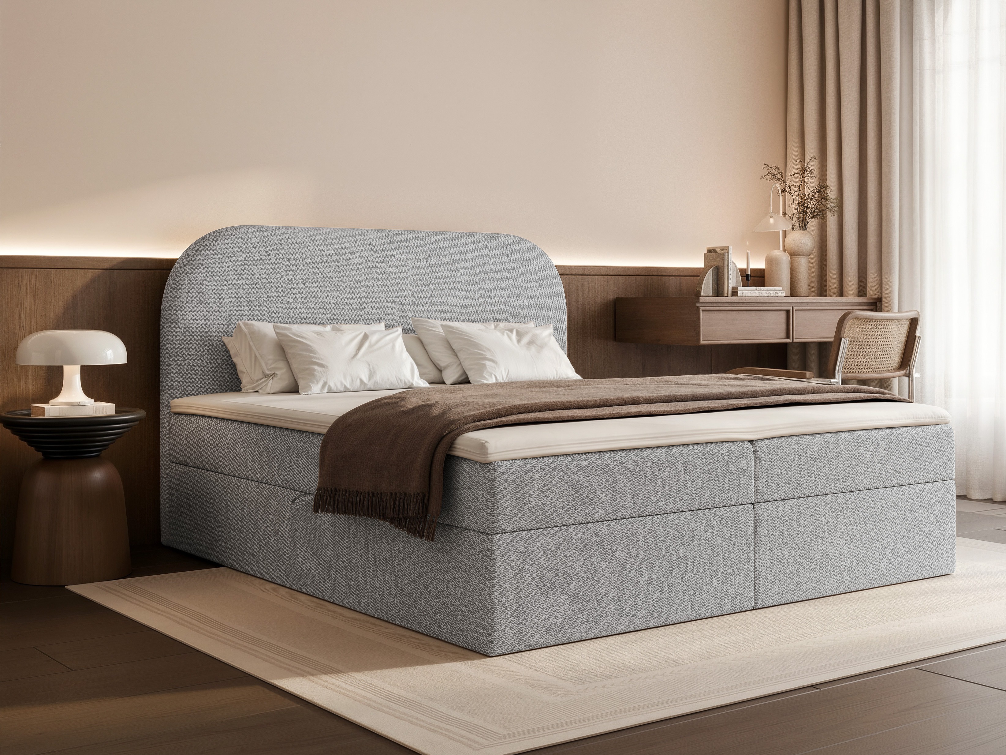 Boxspring postelja Martinez 131 (Lumi 84)