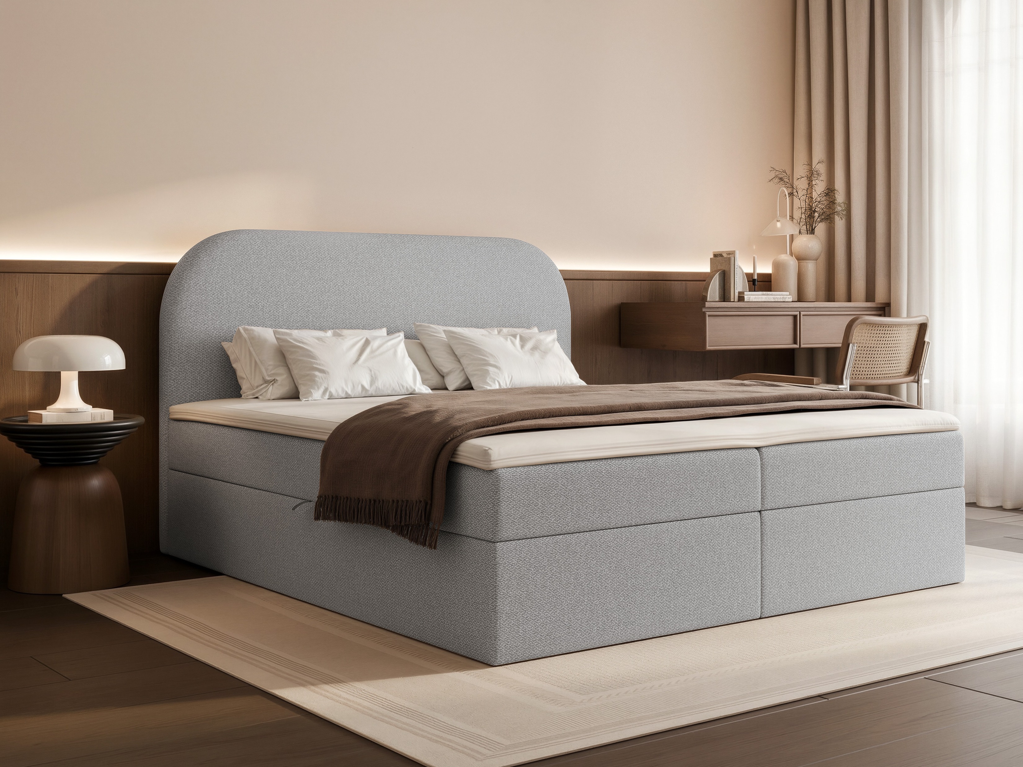 Boxspring postelja Martinez 131 (Lumi 84)