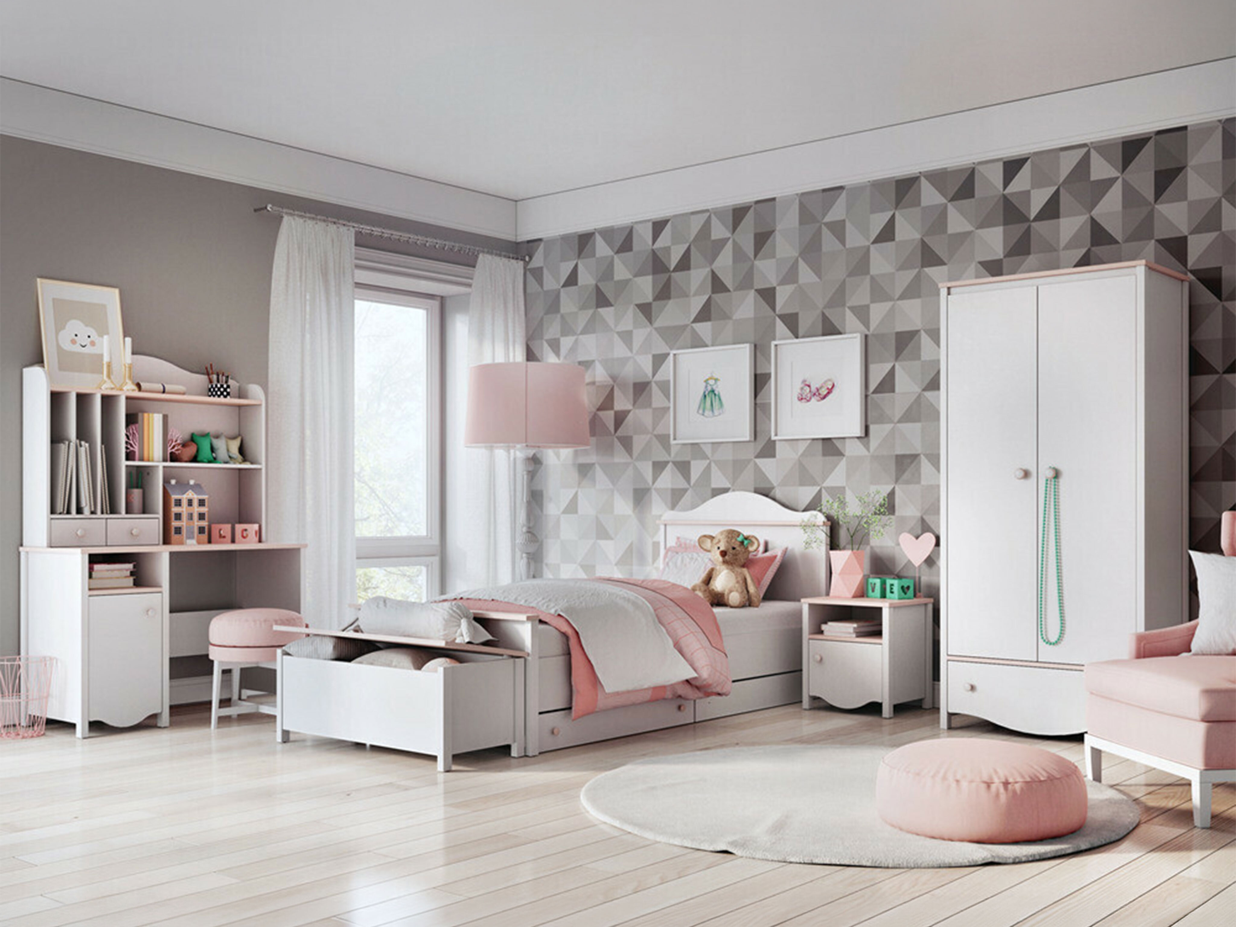 Škatla za shranjevanje Velferi 120 (Bela + Roza)