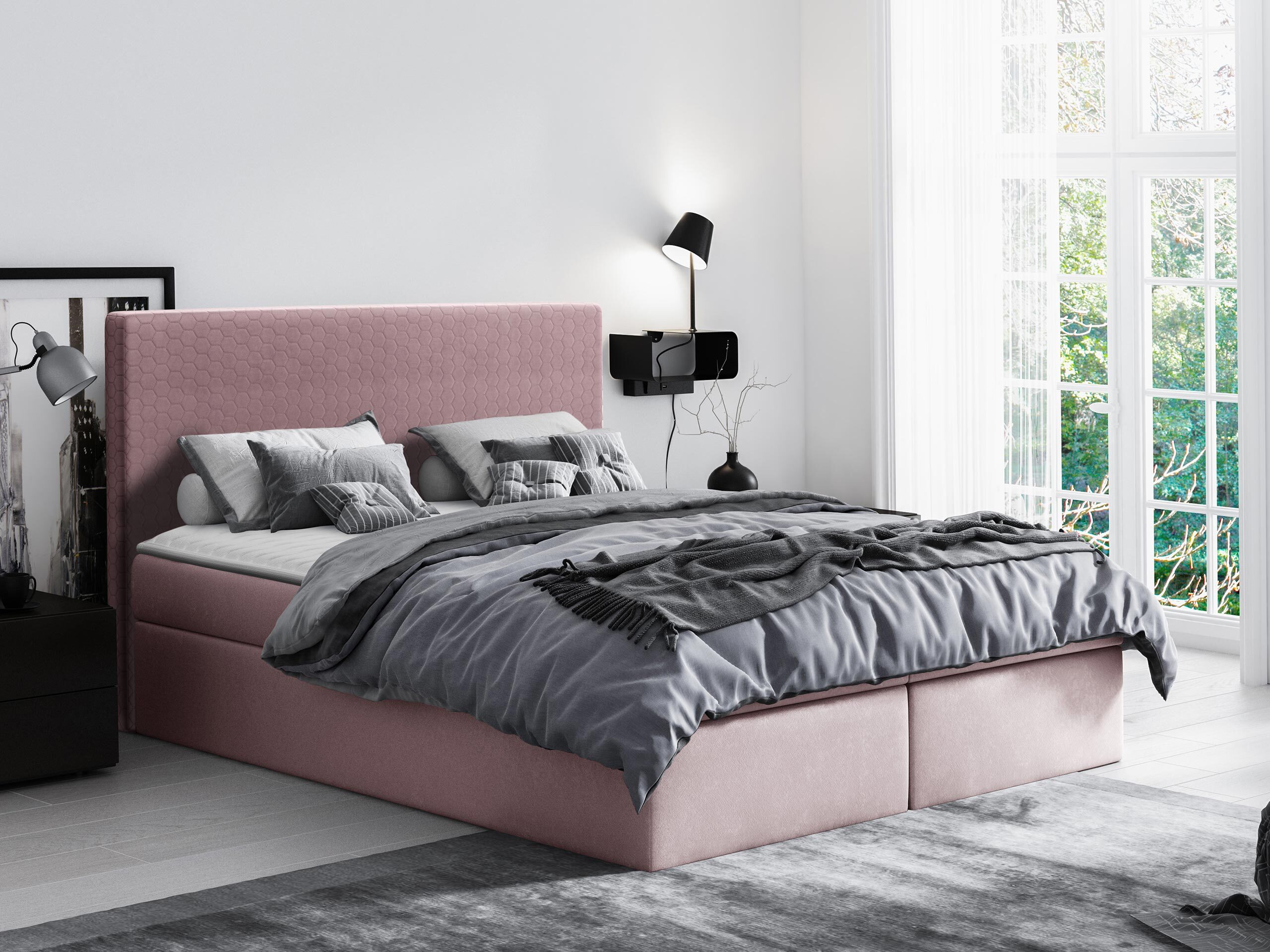 Boxspring postelja Nix (Velluto 14)