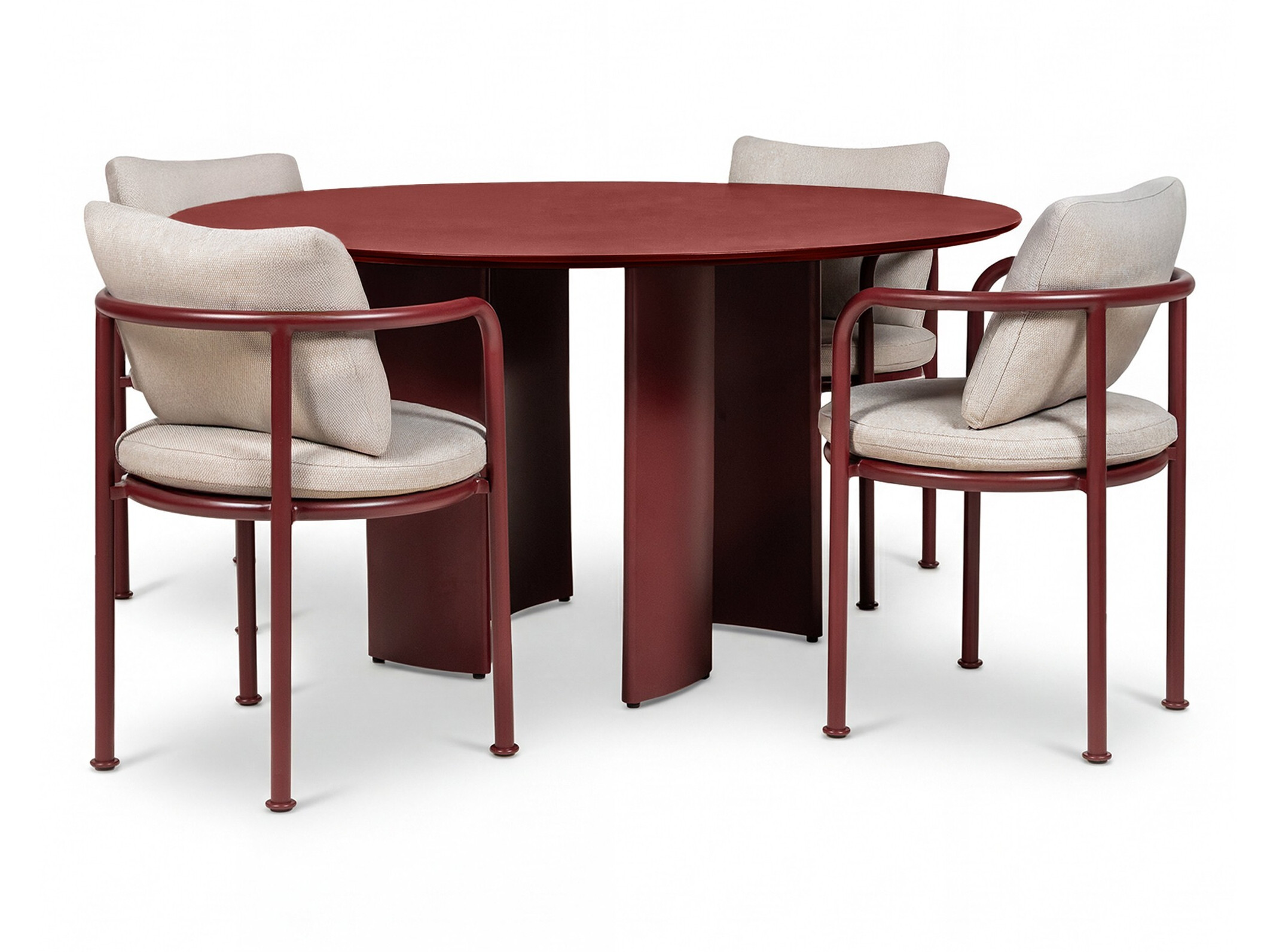 Komplet mize in stolov Burleson 728 (Bordeaux + Bež)