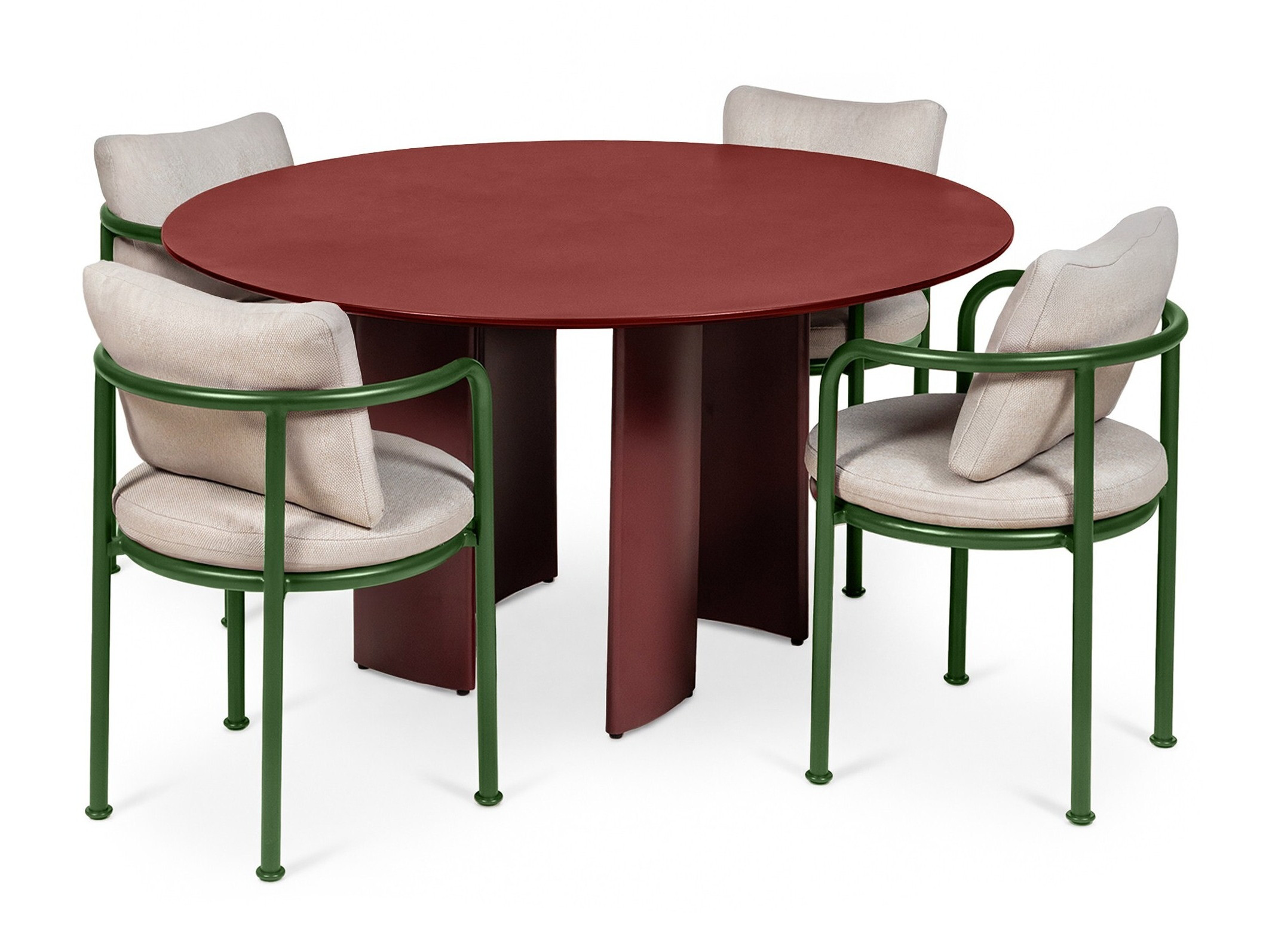 Komplet mize in stolov Burleson 728 (Zelena + Bež)