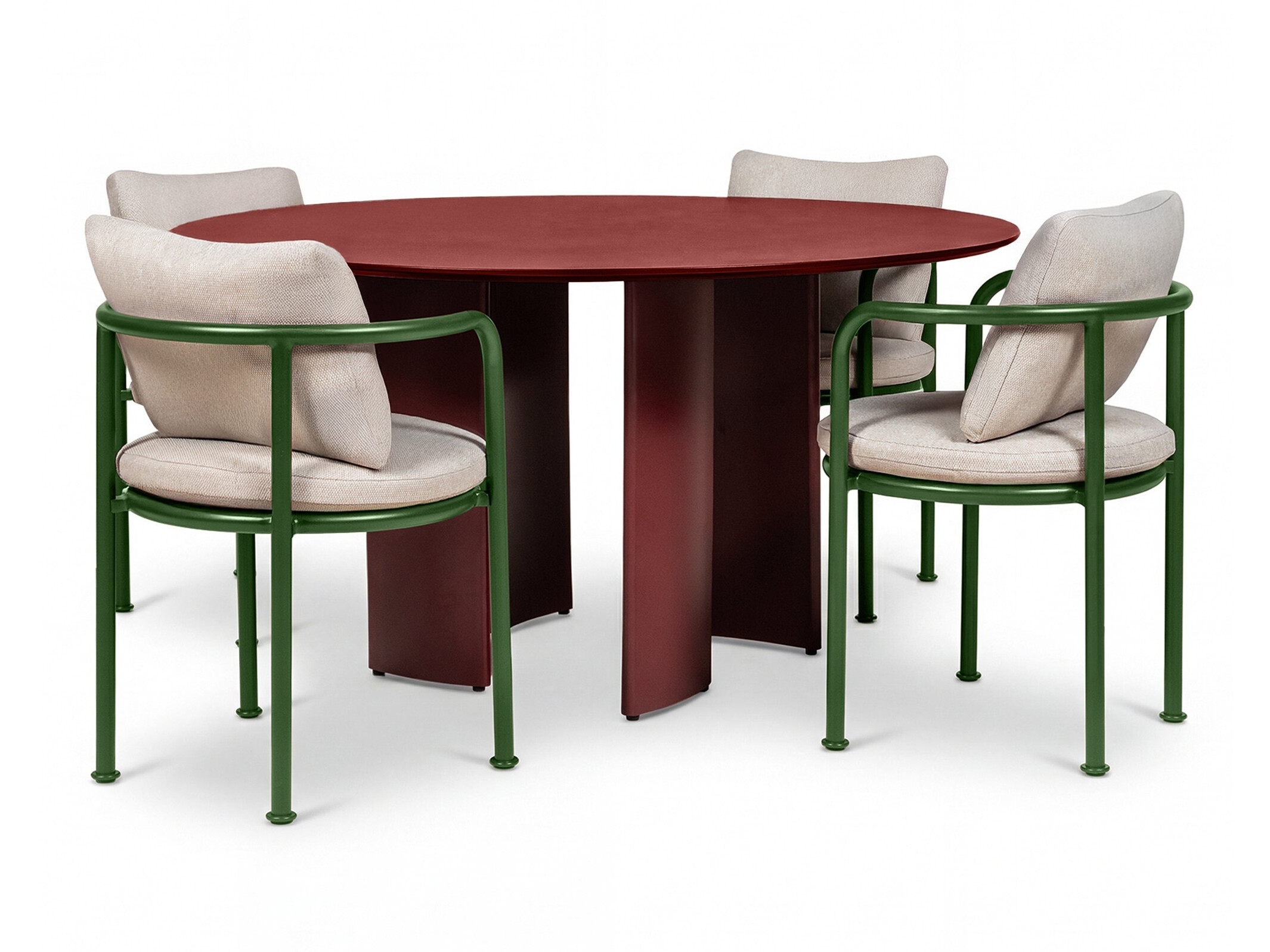 Komplet mize in stolov Burleson 728 (Zelena + Bež)