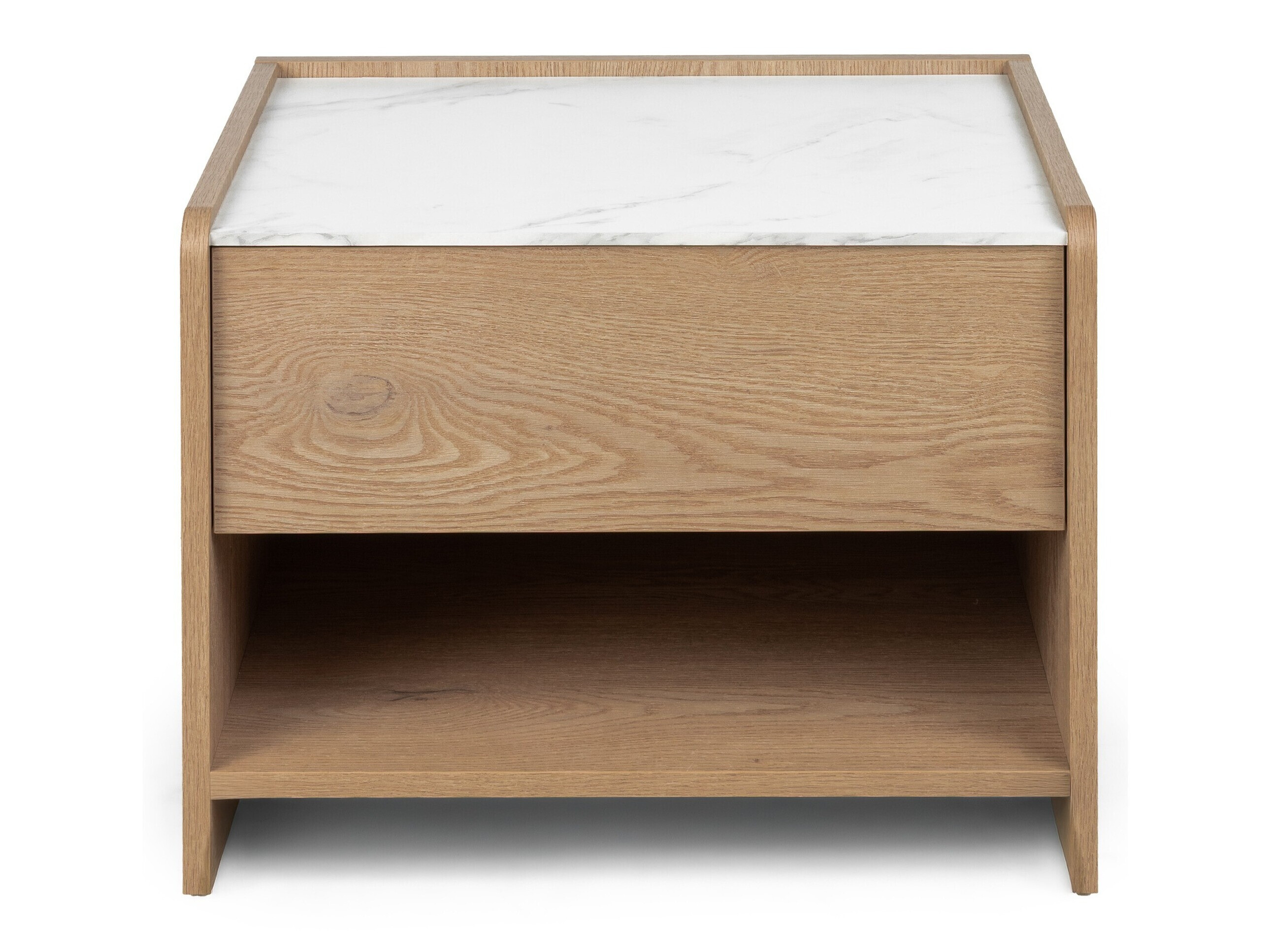 Nočna omarica Burleson 732 (Torro hrast + Beli marmor)