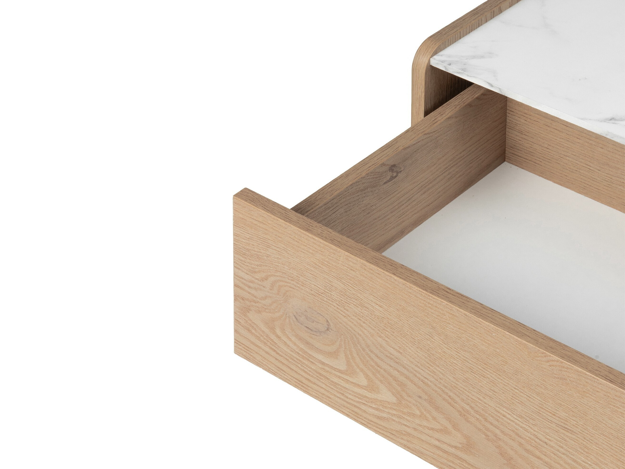 Nočna omarica Burleson 732 (Torro hrast + Beli marmor)