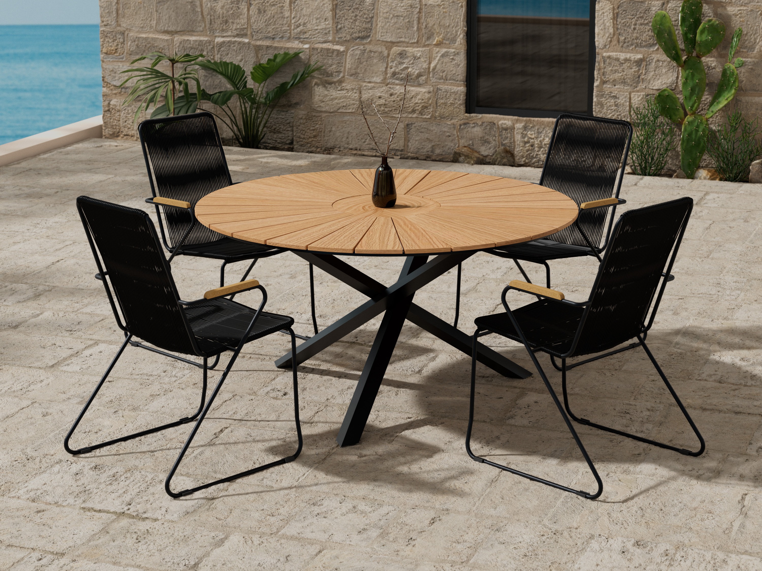 Komplet mize in stolov Dallas 5272