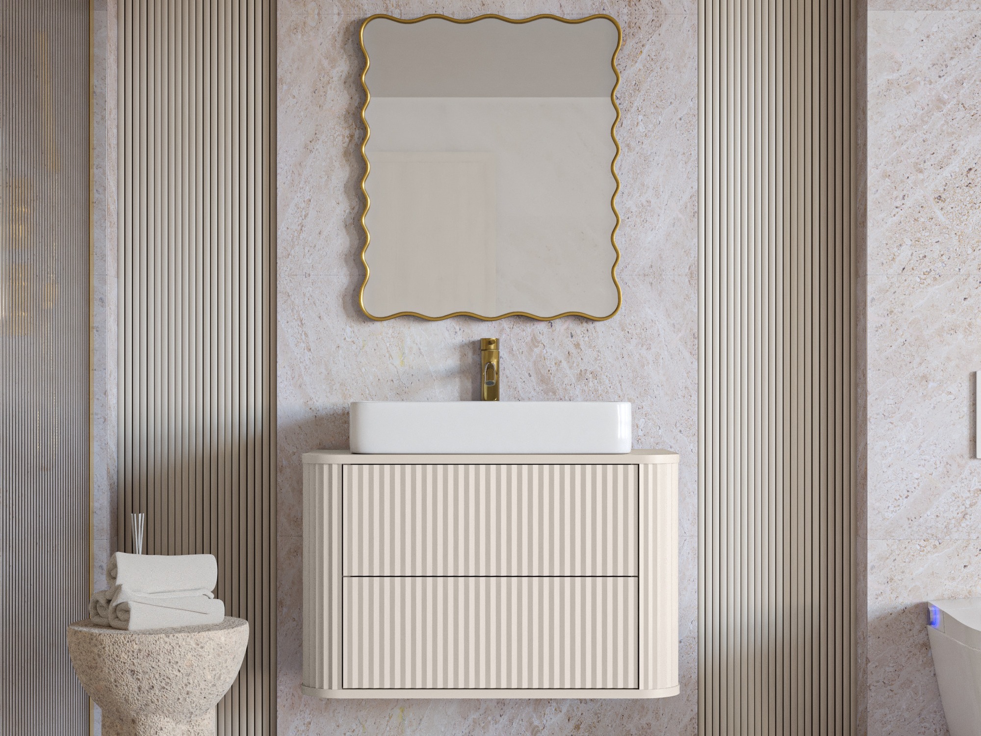 Viseča kopalniška omarica za umivalnik Burleson 740