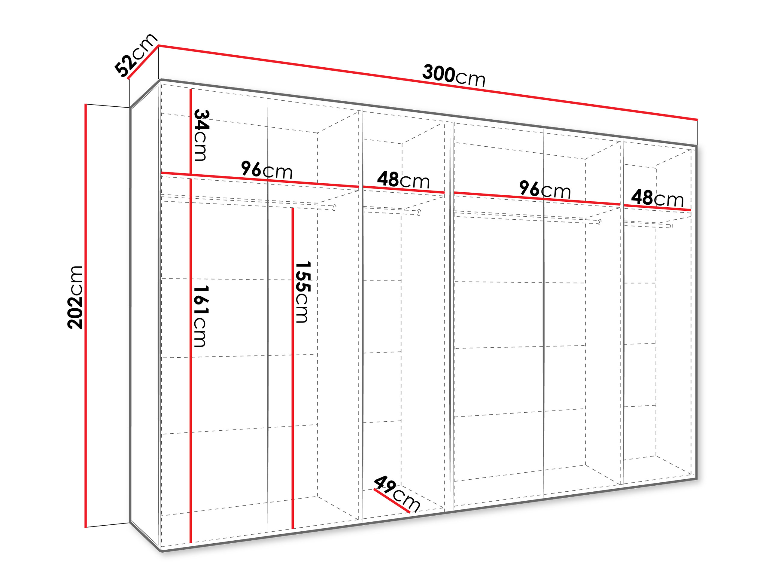 Garderobna omara Hartford 612 (Črna)