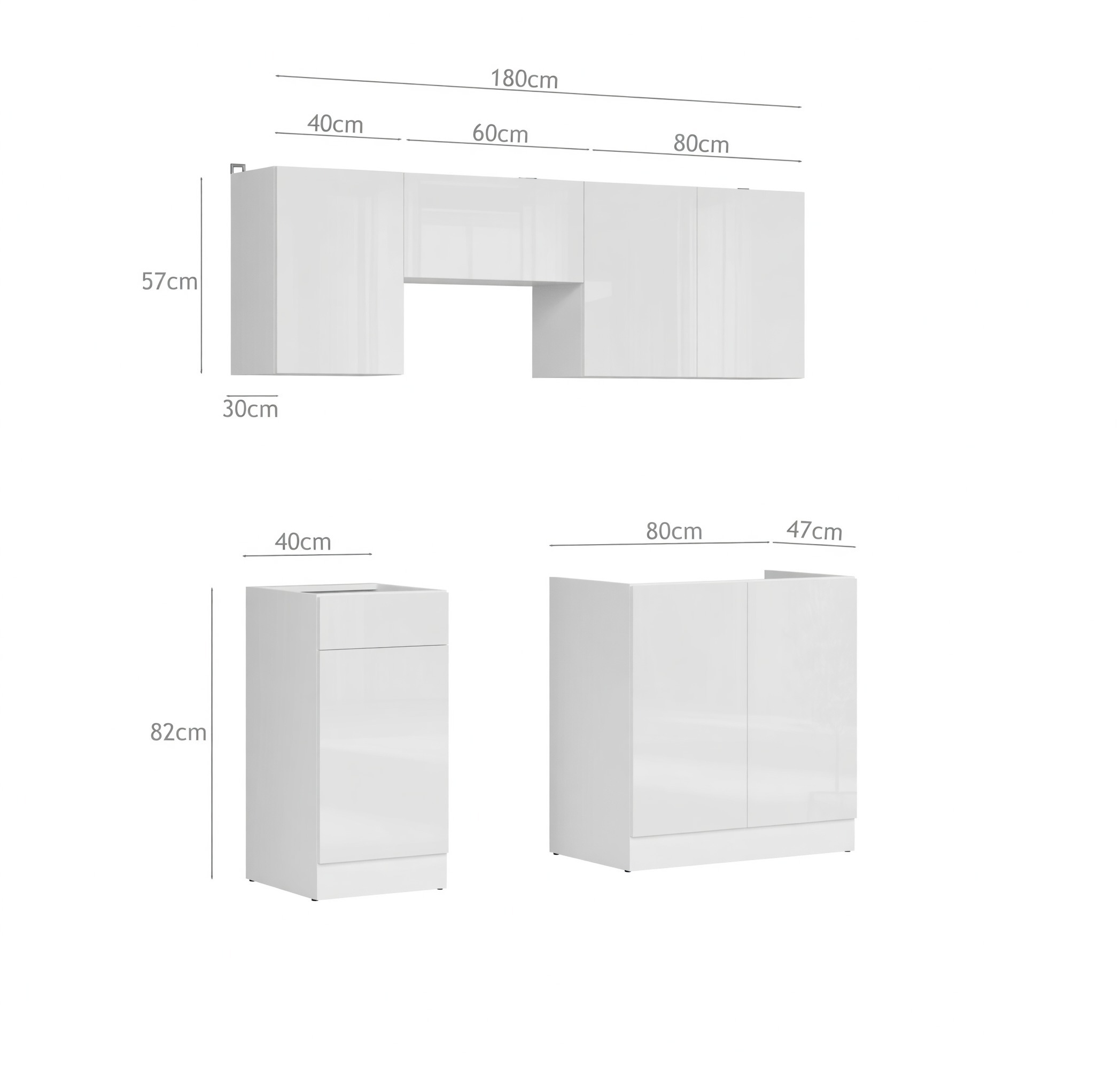 Modularni kuhinjski komplet Classic Grey 118