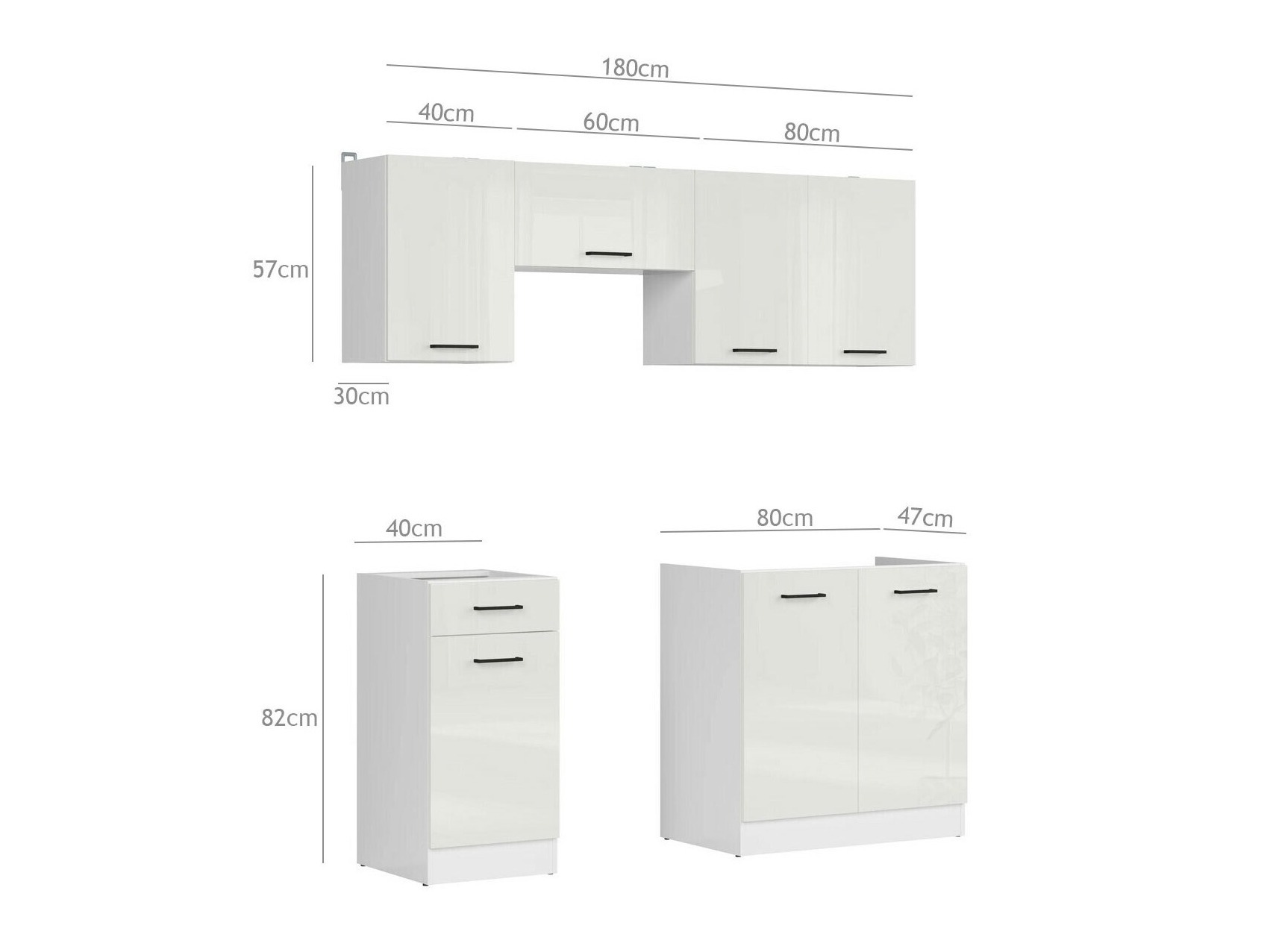 Modularni kuhinjski komplet Line Grey 118