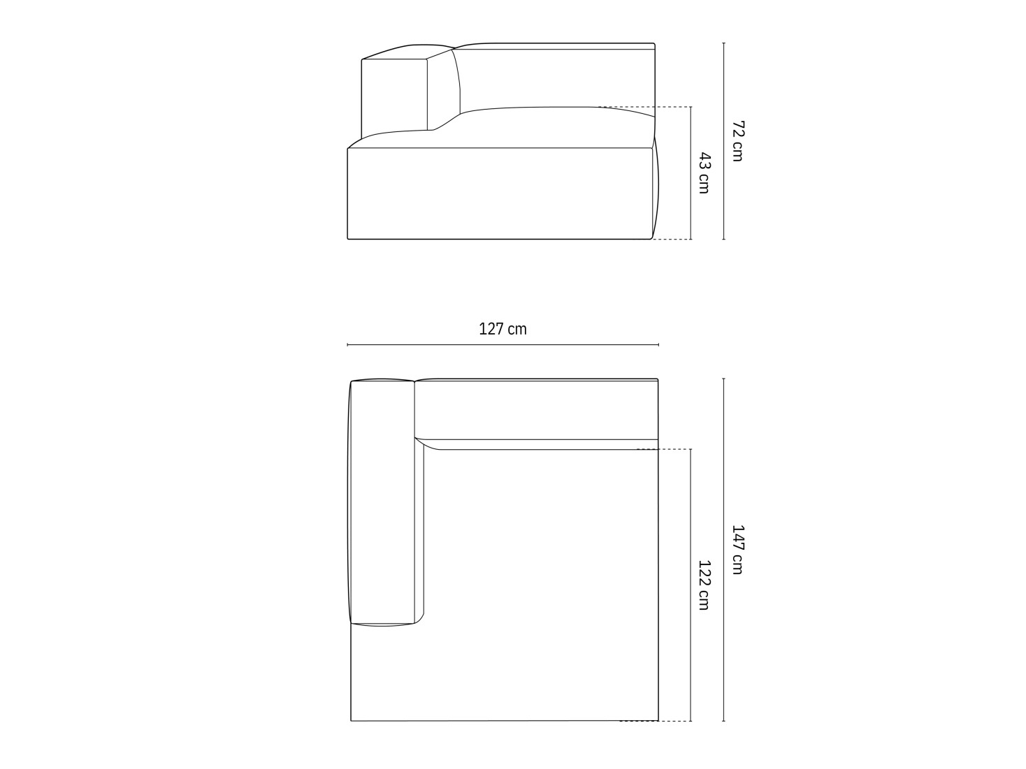 Modularni sedežni element Sonsore 104 (Paris Cream)