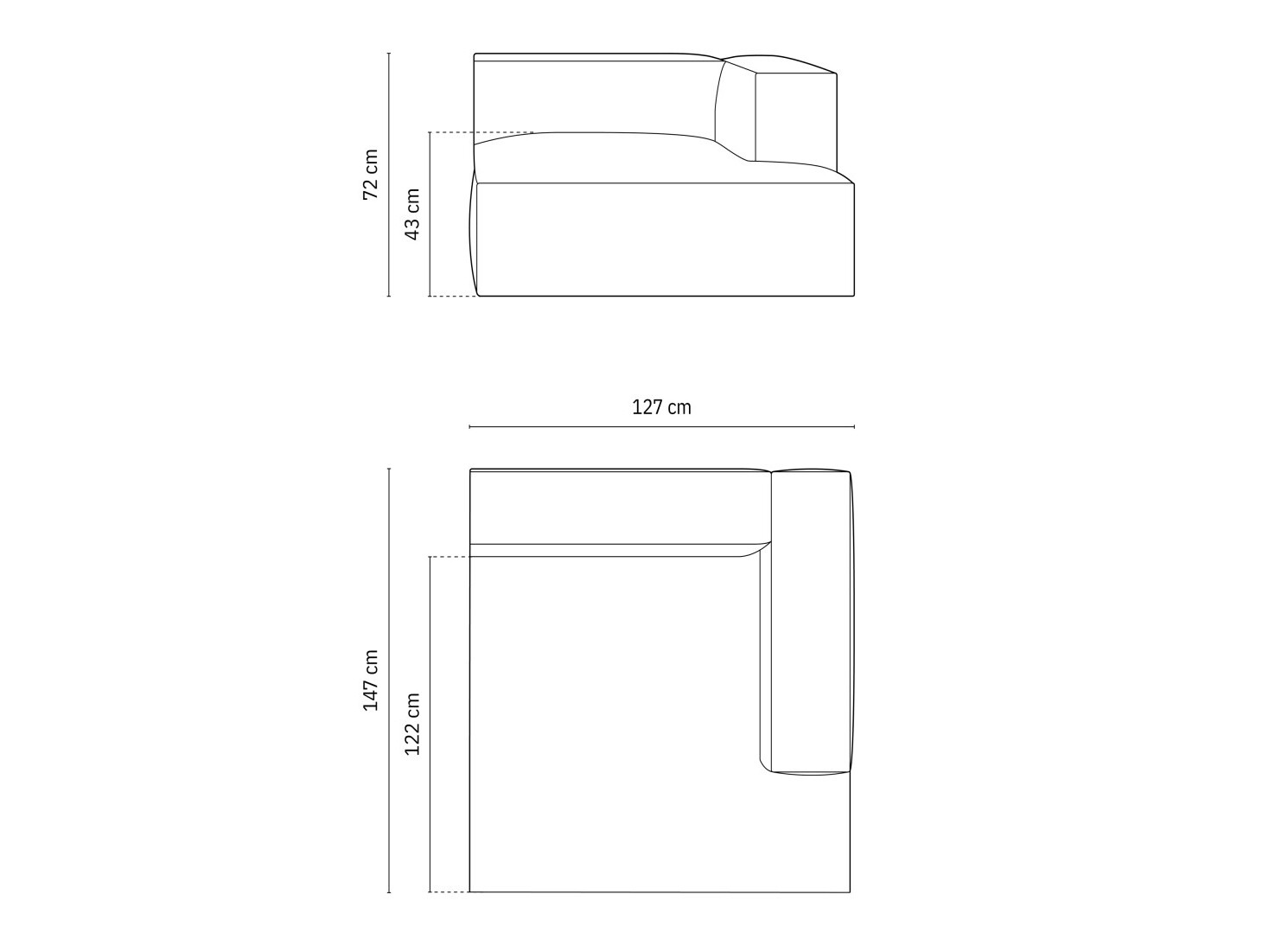 Modularni sedežni element Sonsore 104 (Paris Cream)