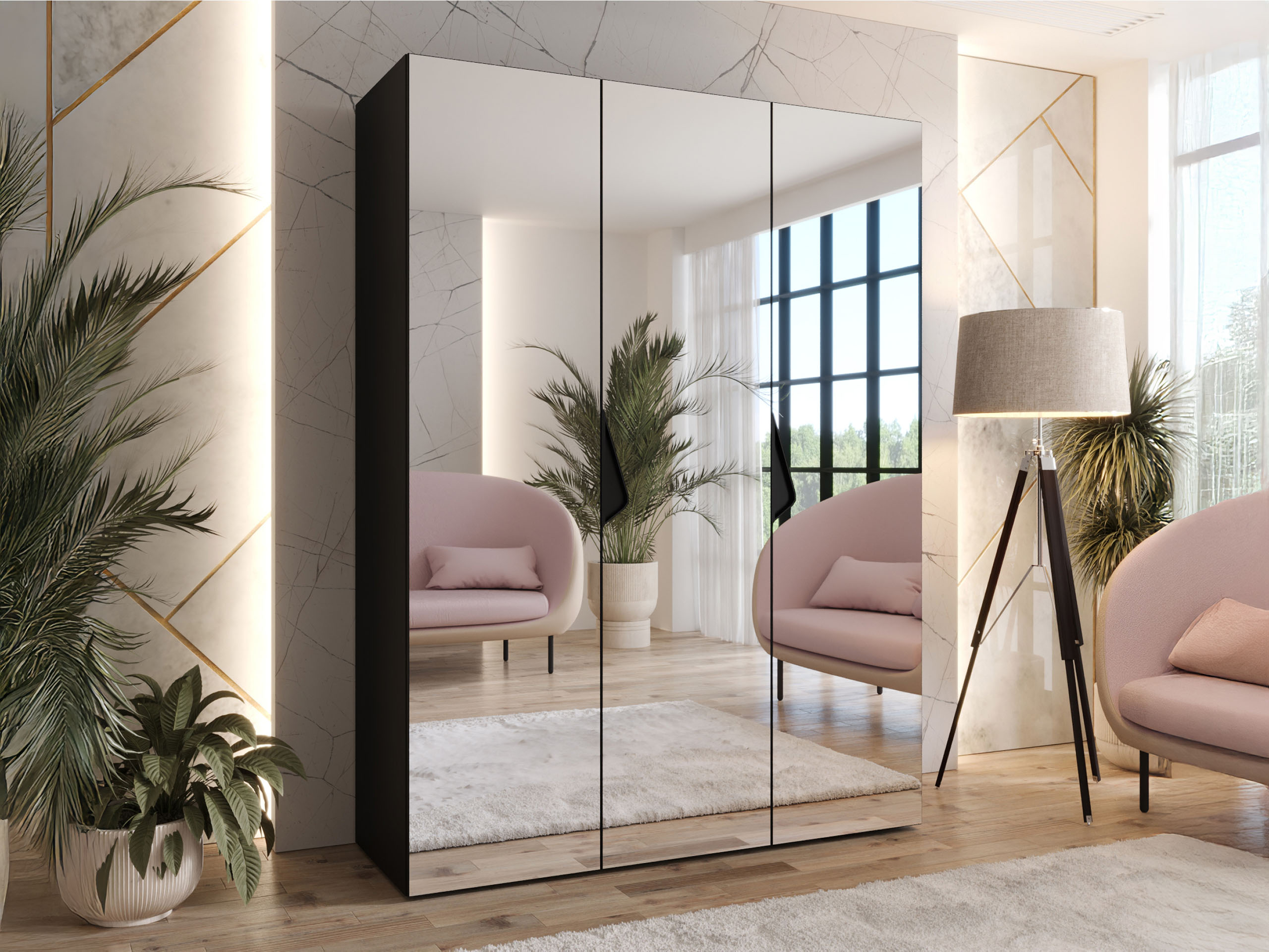 Garderobna omara Hartford 629 (Črna)