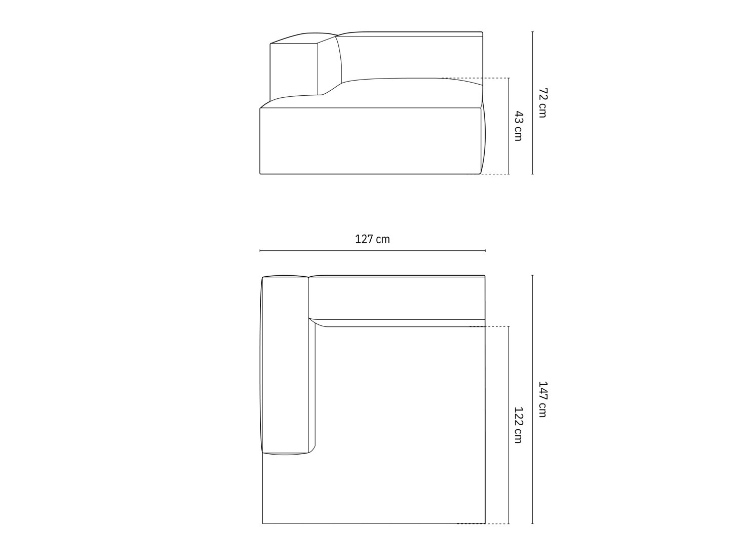 Modularni sedežni element Sonsore 104 (Monet Graphite)