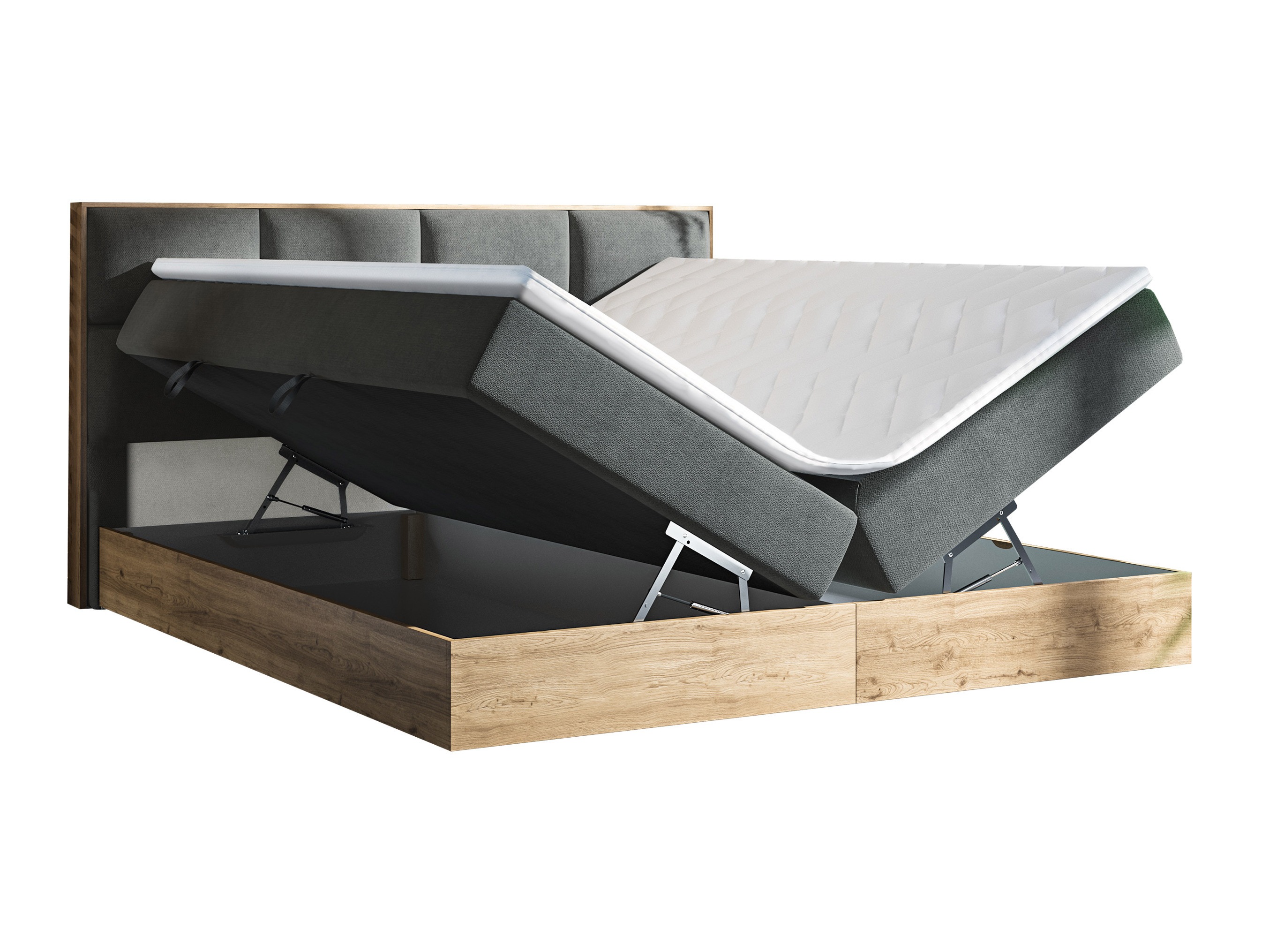 Boxspring postelja ComfiDream Miraena (Zlati hrast + Soro 100)