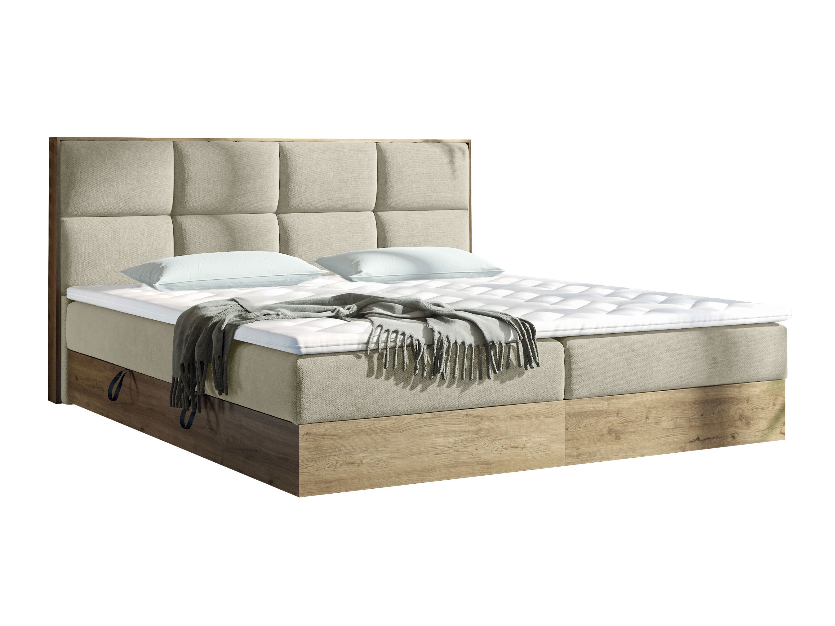 Boxspring postelja ComfiDream Miraena (Zlati hrast + Soro 21)