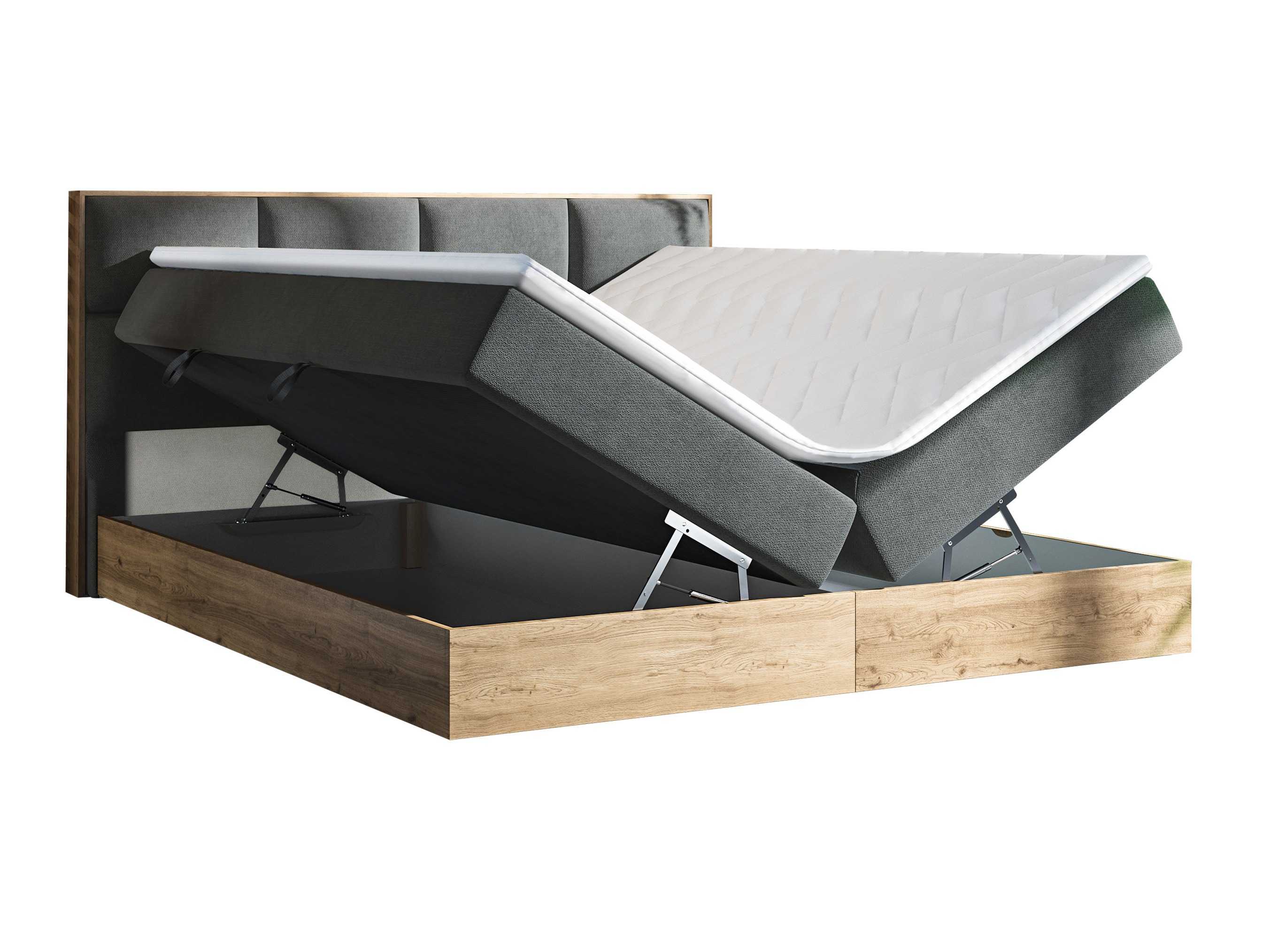 Boxspring postelja ComfiDream Miraena (Zlati hrast + Soro 21)