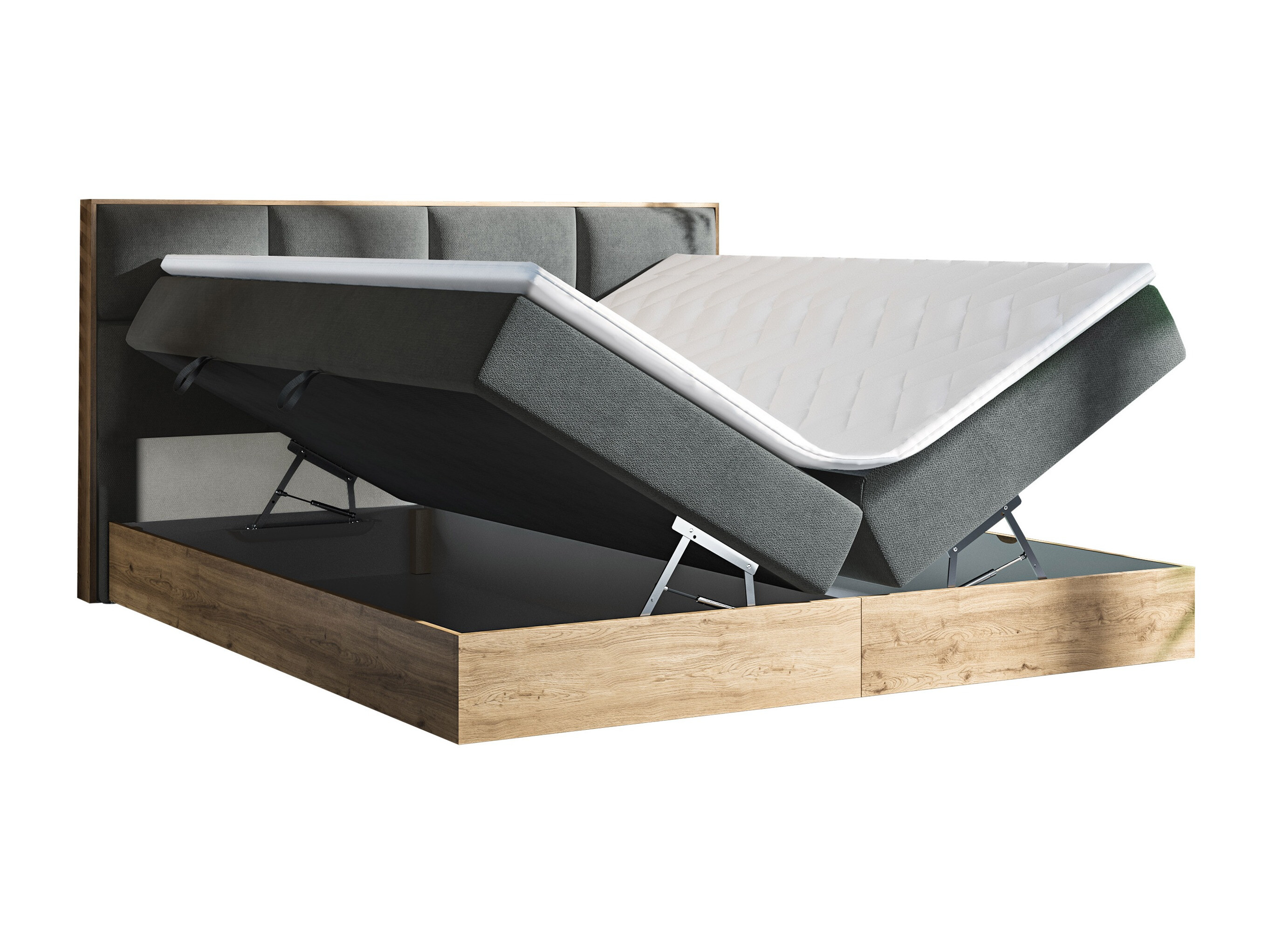 Boxspring postelja ComfiDream Miraena (Zlati hrast + Soro 97)