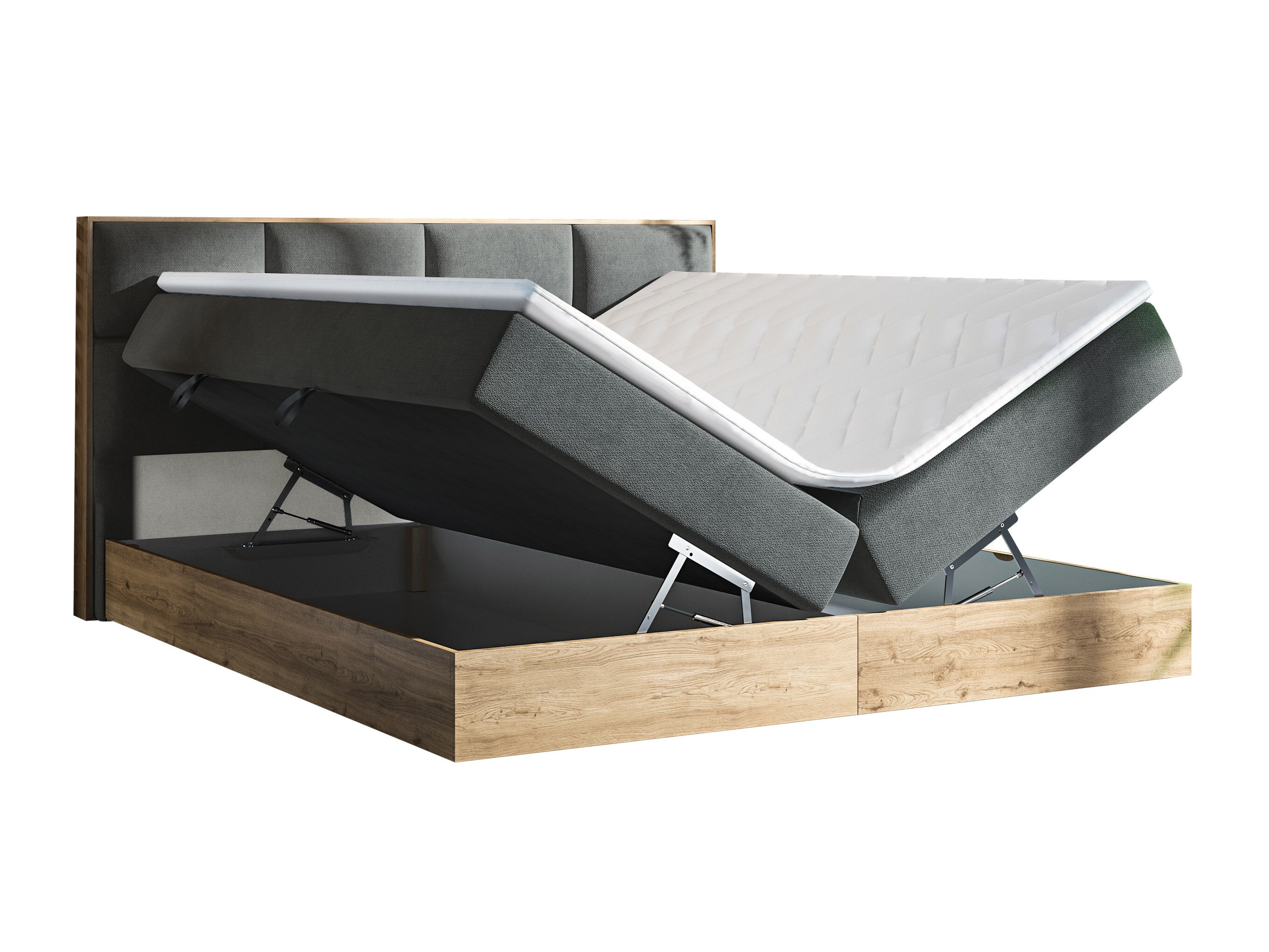 Boxspring postelja ComfiDream Miraena (Zlati hrast + Soro 97)