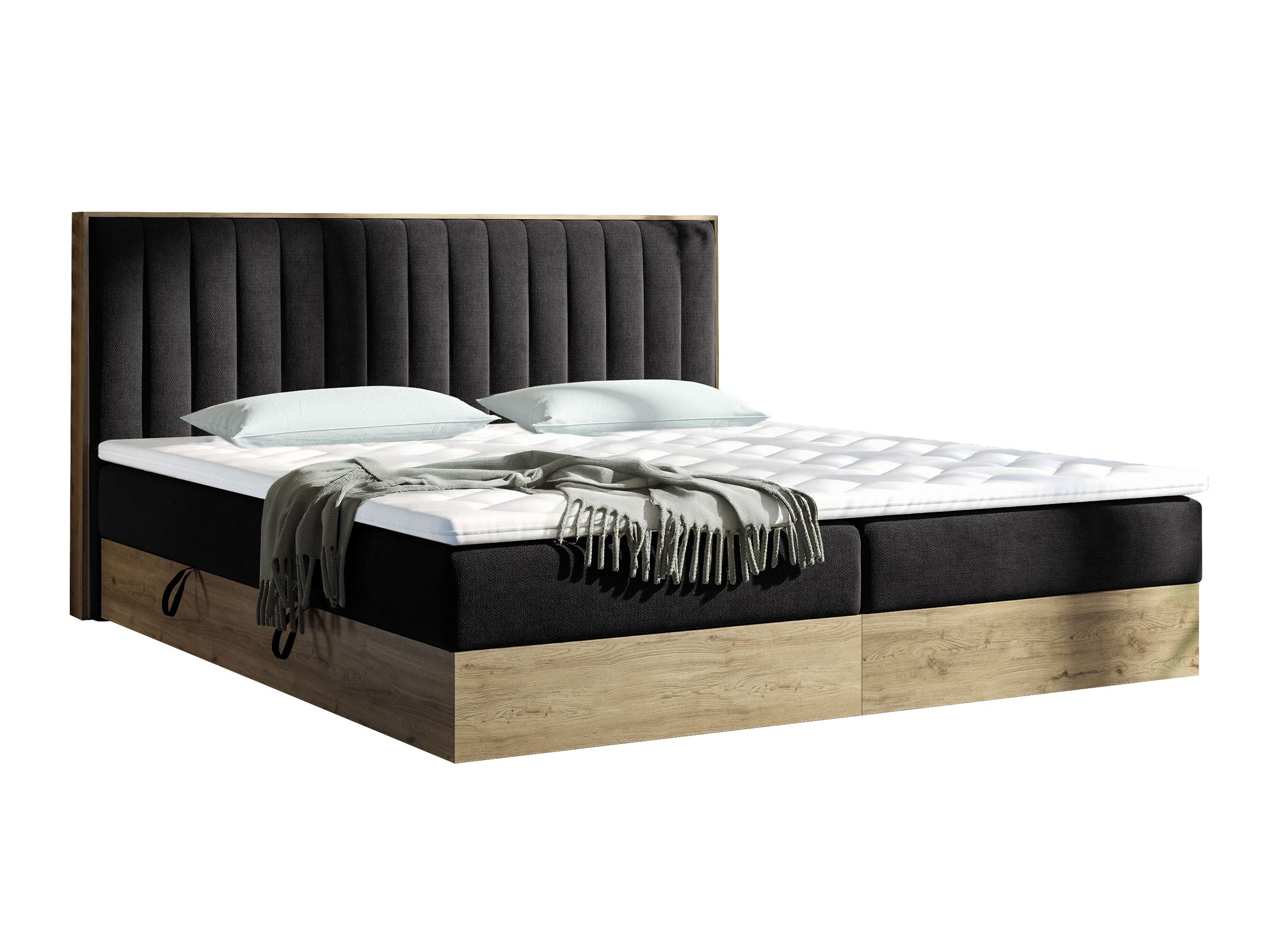 Boxspring postelja ComfiDream Odelra (Zlati hrast + Soro 100)
