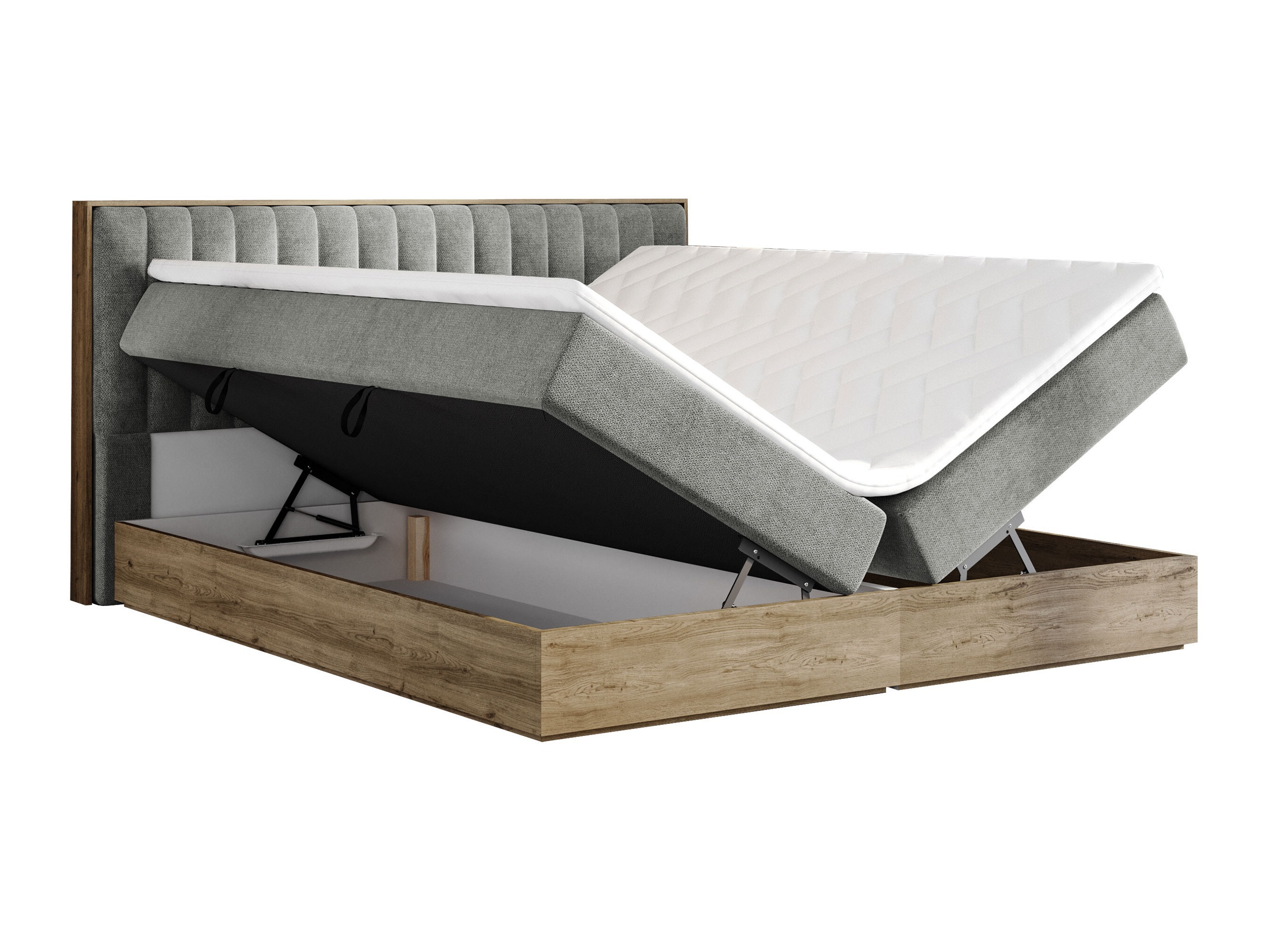 Boxspring postelja ComfiDream Odelra (Zlati hrast + Soro 24)