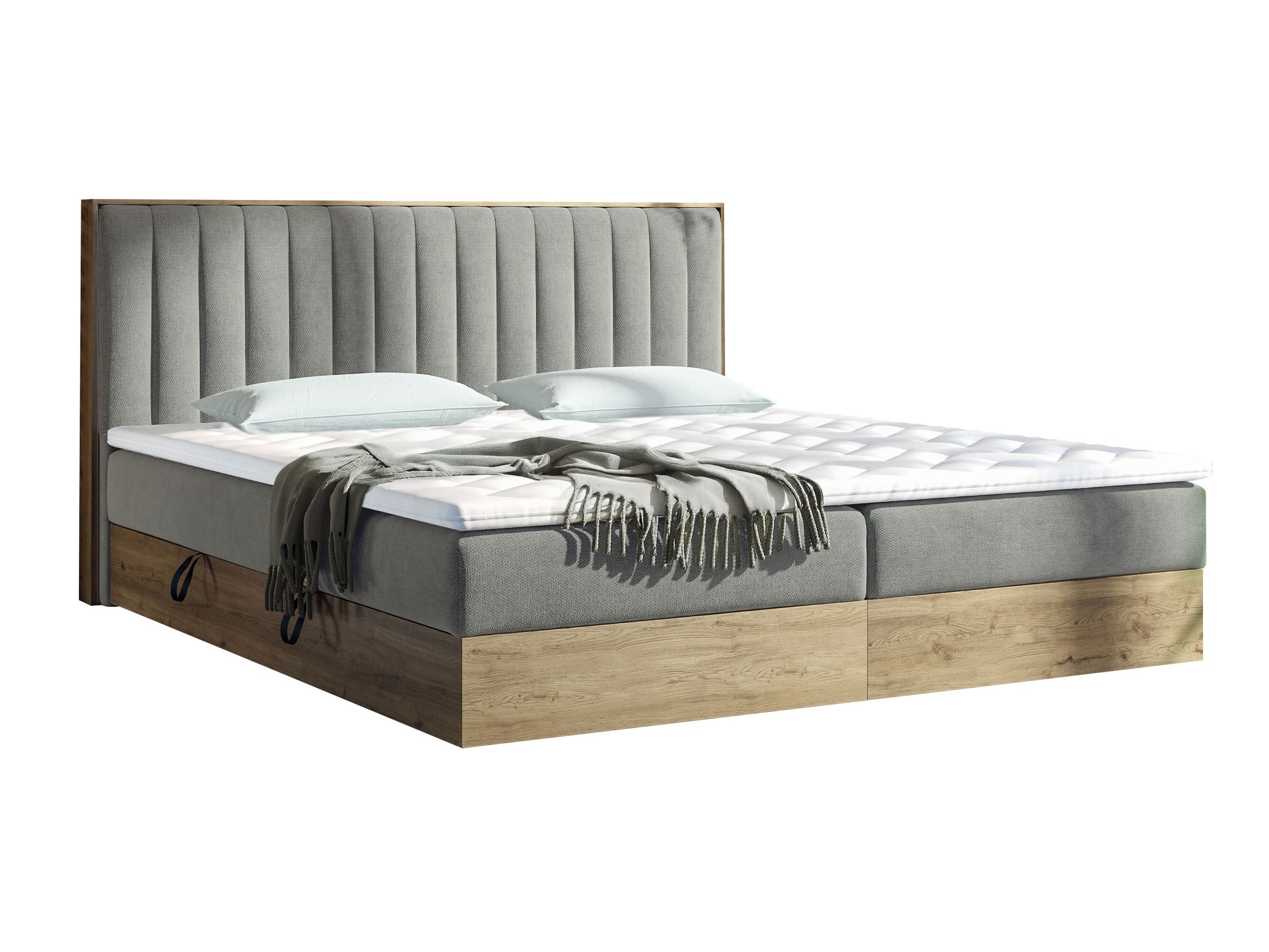 Boxspring postelja ComfiDream Odelra (Zlati hrast + Soro 90)