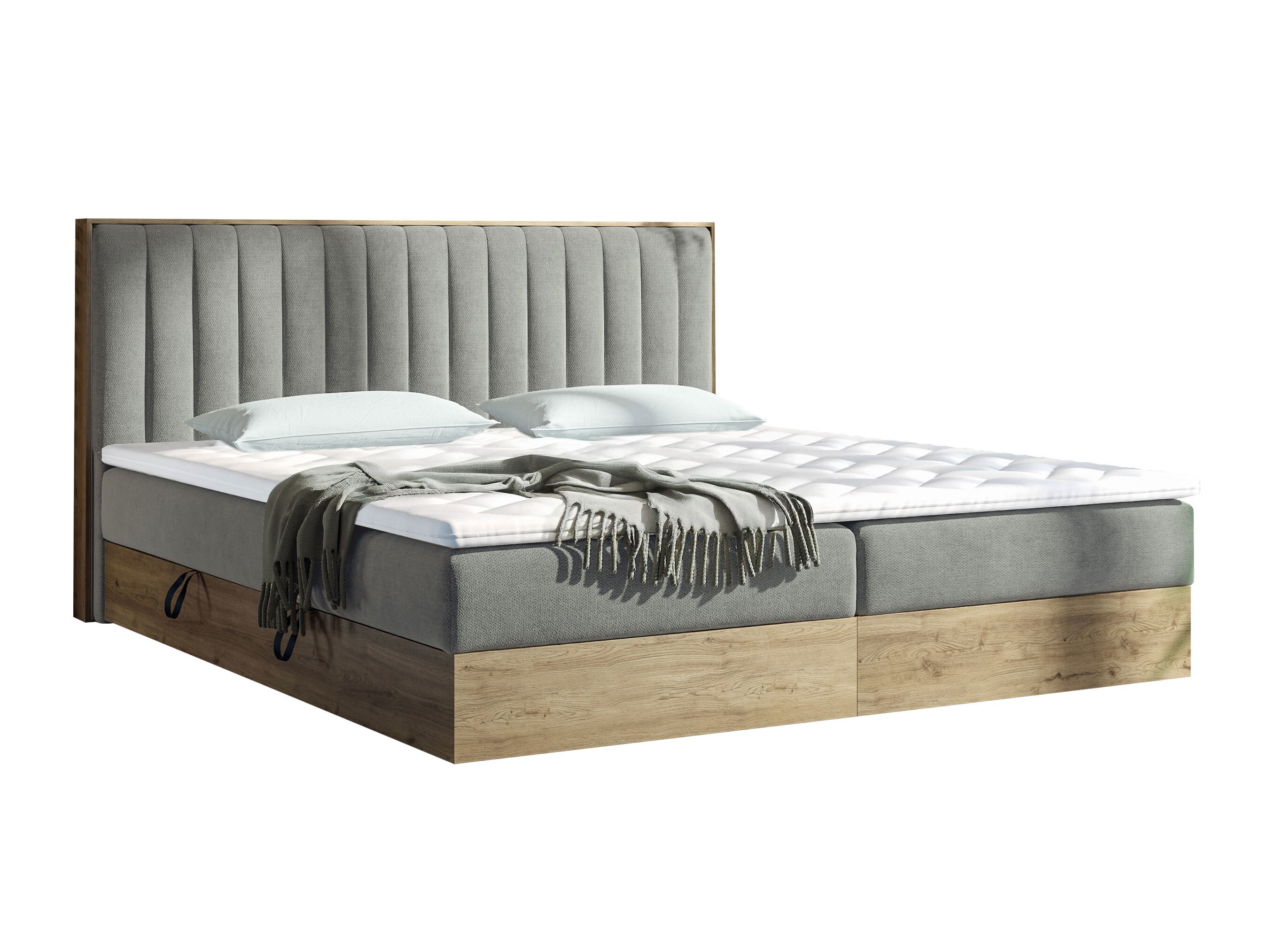 Boxspring postelja ComfiDream Odelra (Zlati hrast + Soro 90)