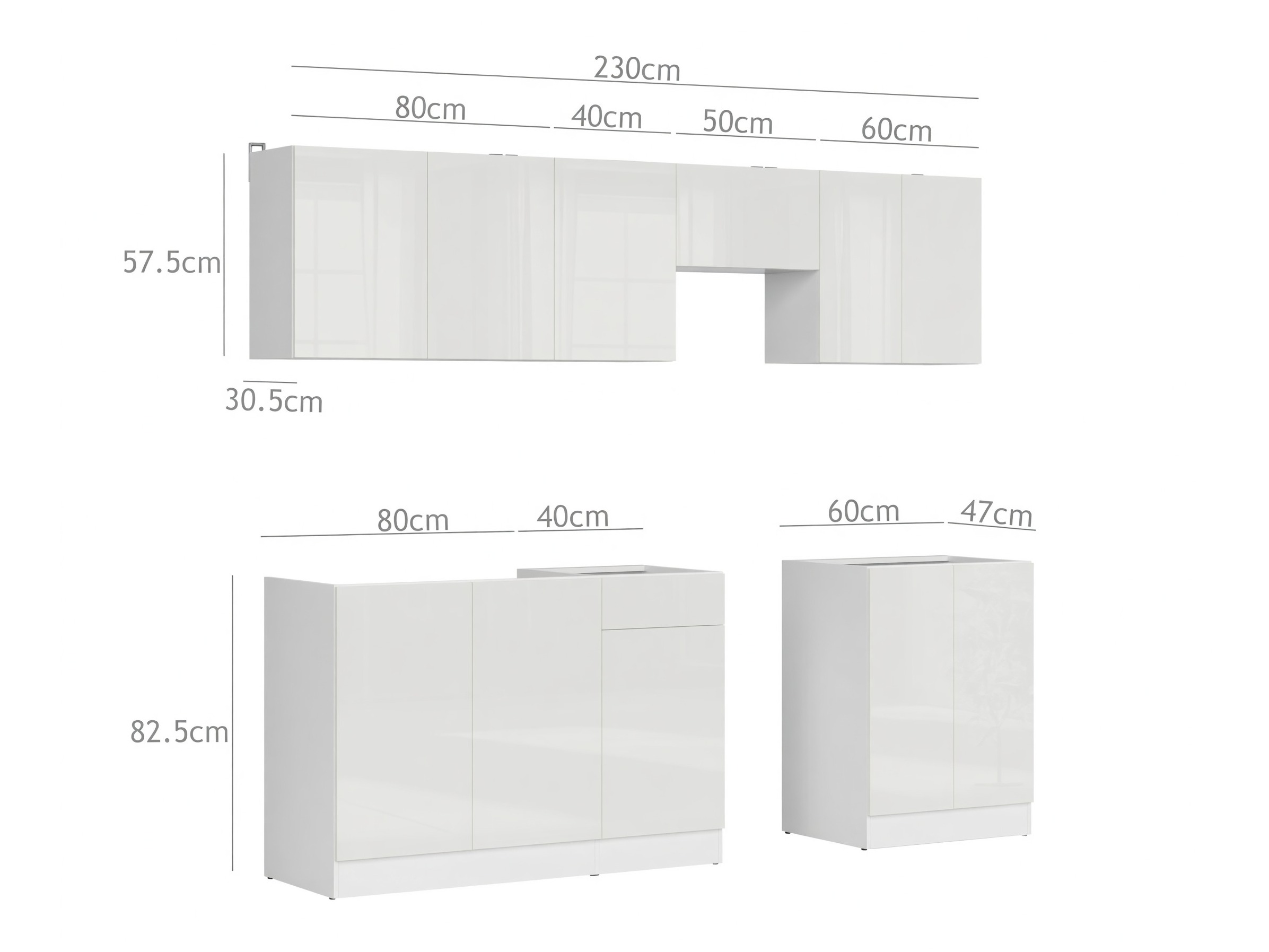 Modularni kuhinjski komplet Classic White 120