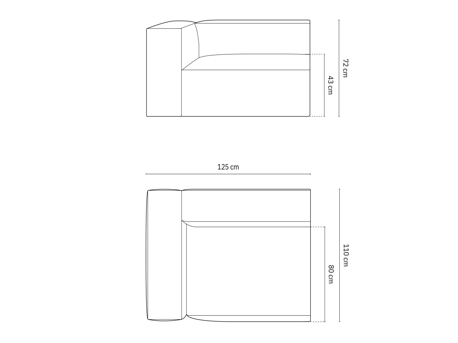 Modularni sedežni element Sonsore 106 (Paris Black)