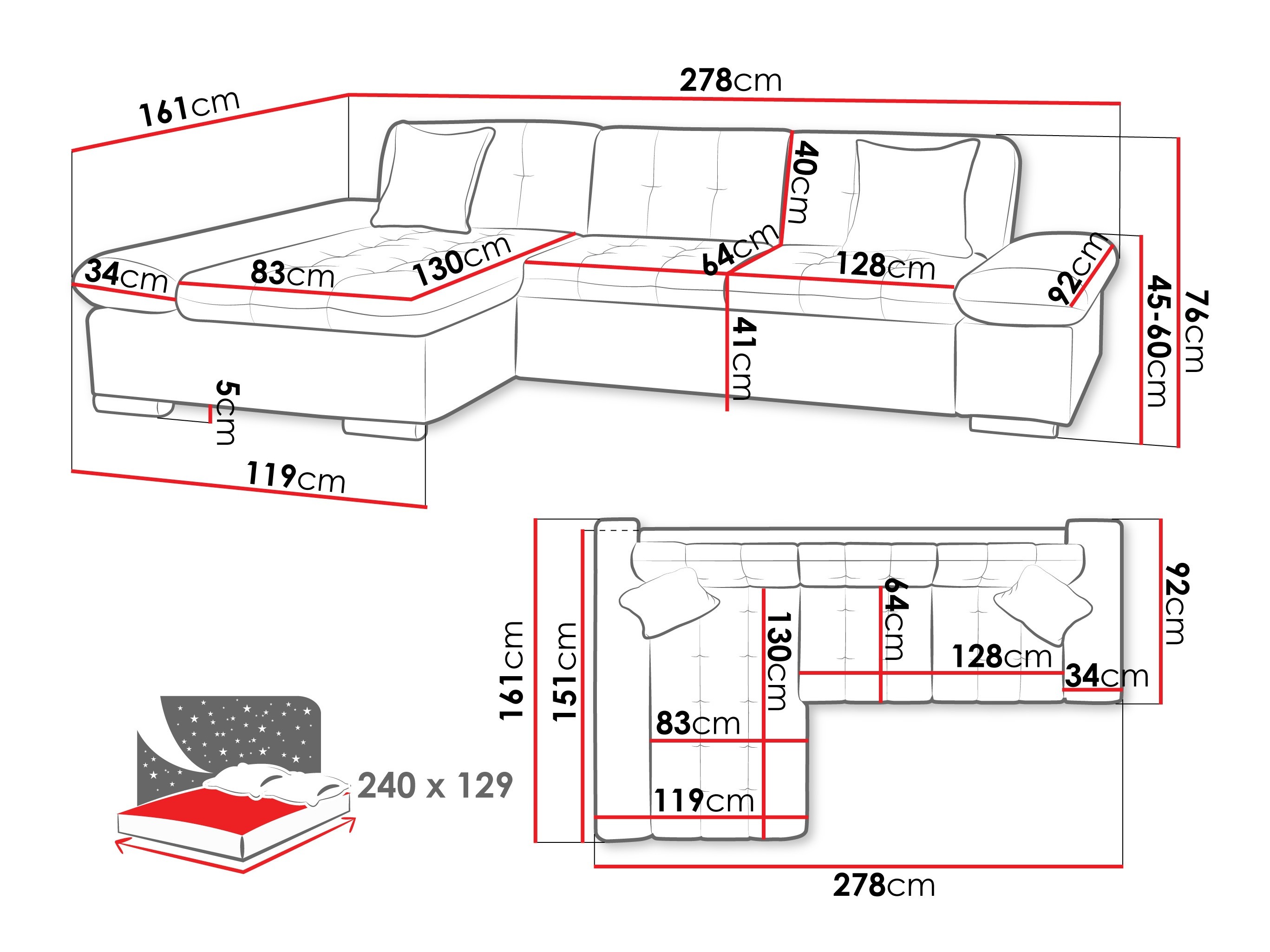 Kotna garnitura Comfivo Sanitas I (Flow 3)