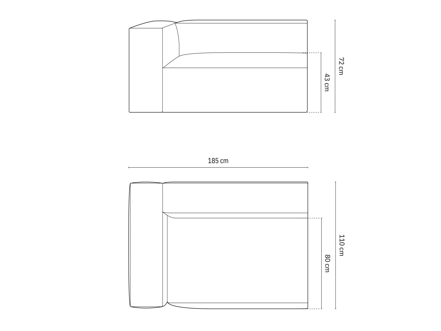 Modularni sedežni element Sonsore 108 (Monet Graphite)
