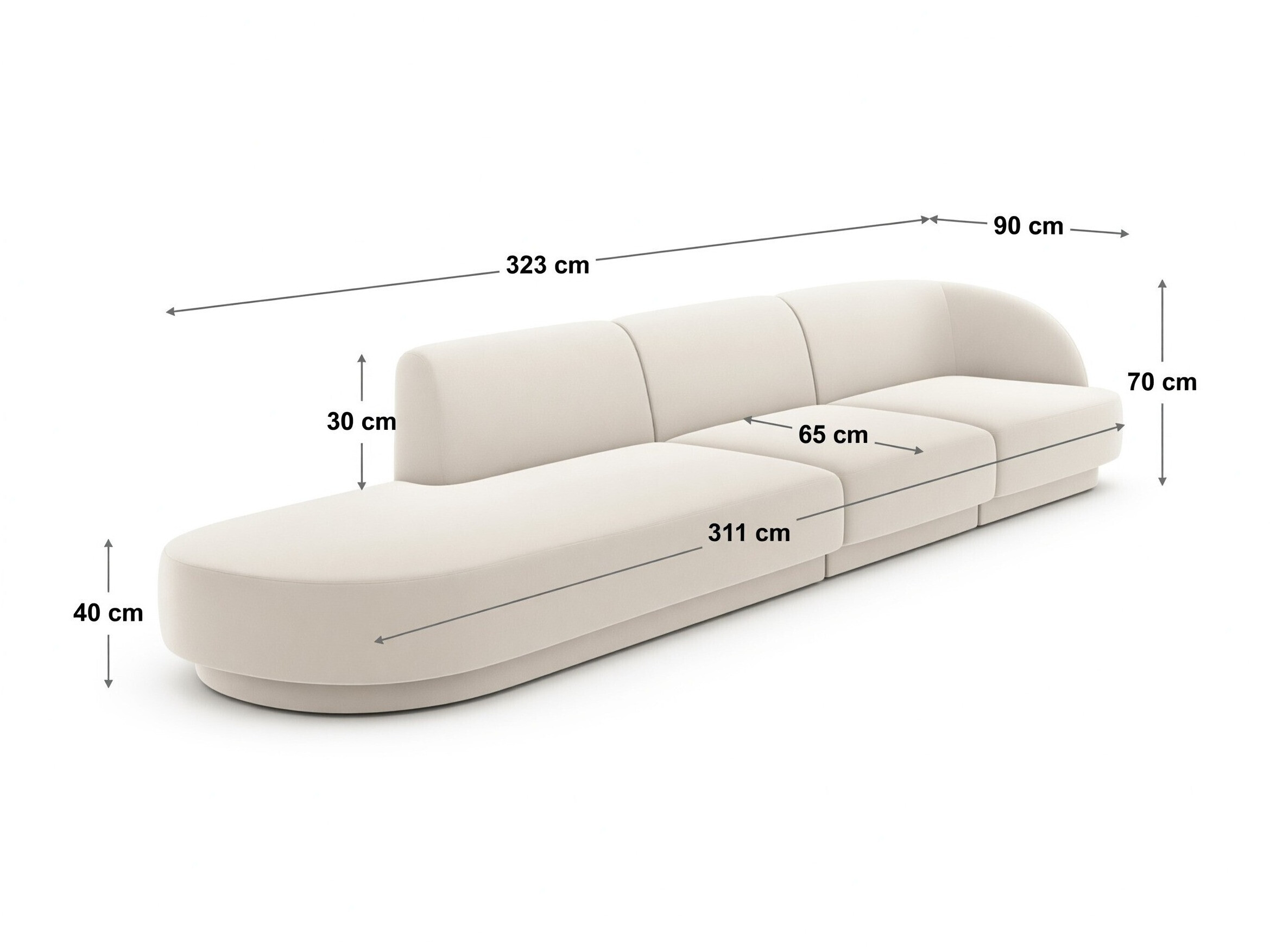 Modularni kavč Tivlomi 105 (Bluvel 19)
