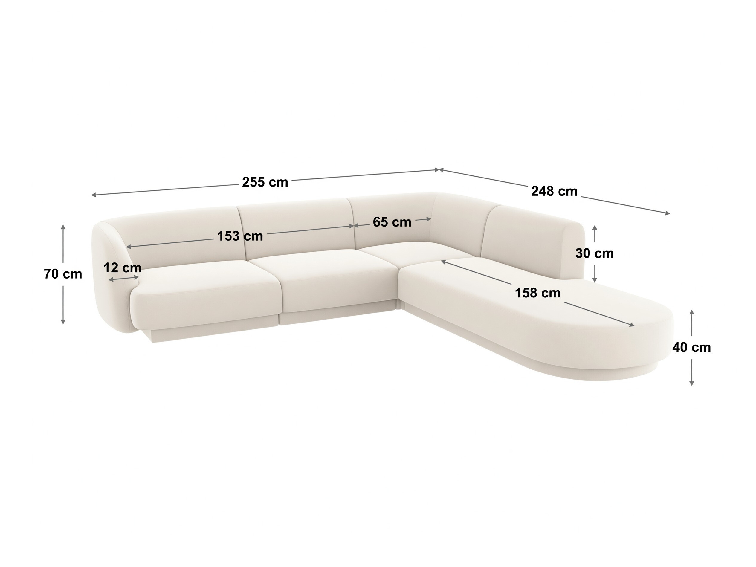 Modularna kotna sedežna garnitura Tivlomi 106 (Bluvel 13)