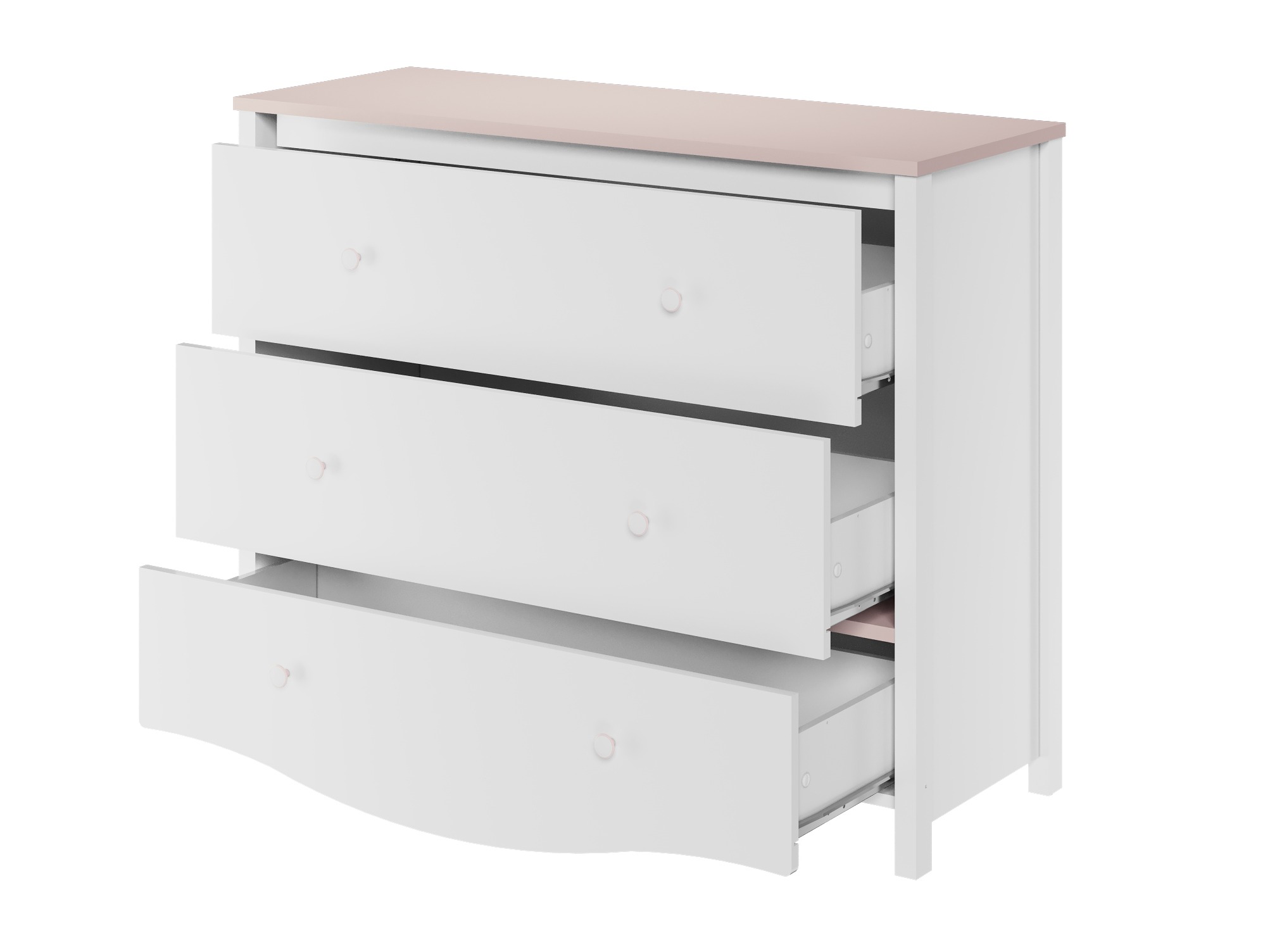 Komoda Velferi 125 (Bela + Roza)
