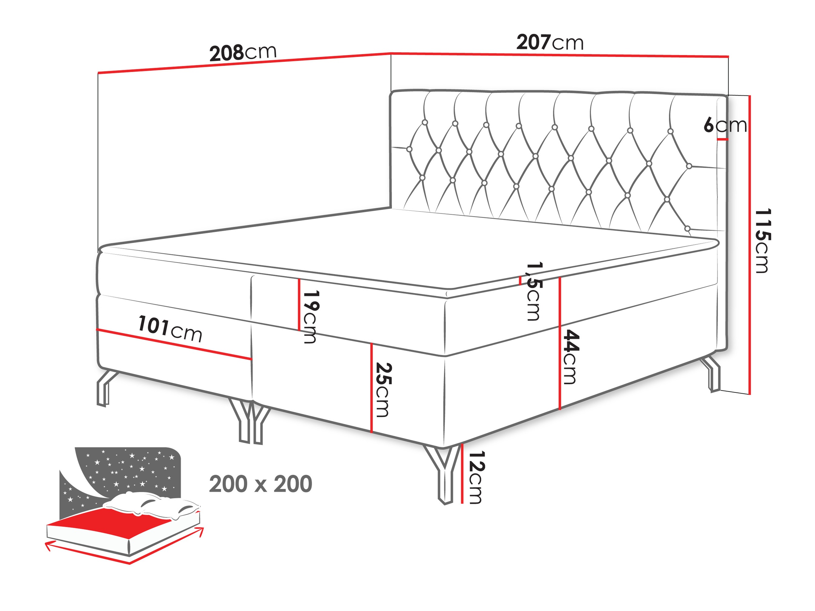 Boxspring postelja Focus (Fresh 11)