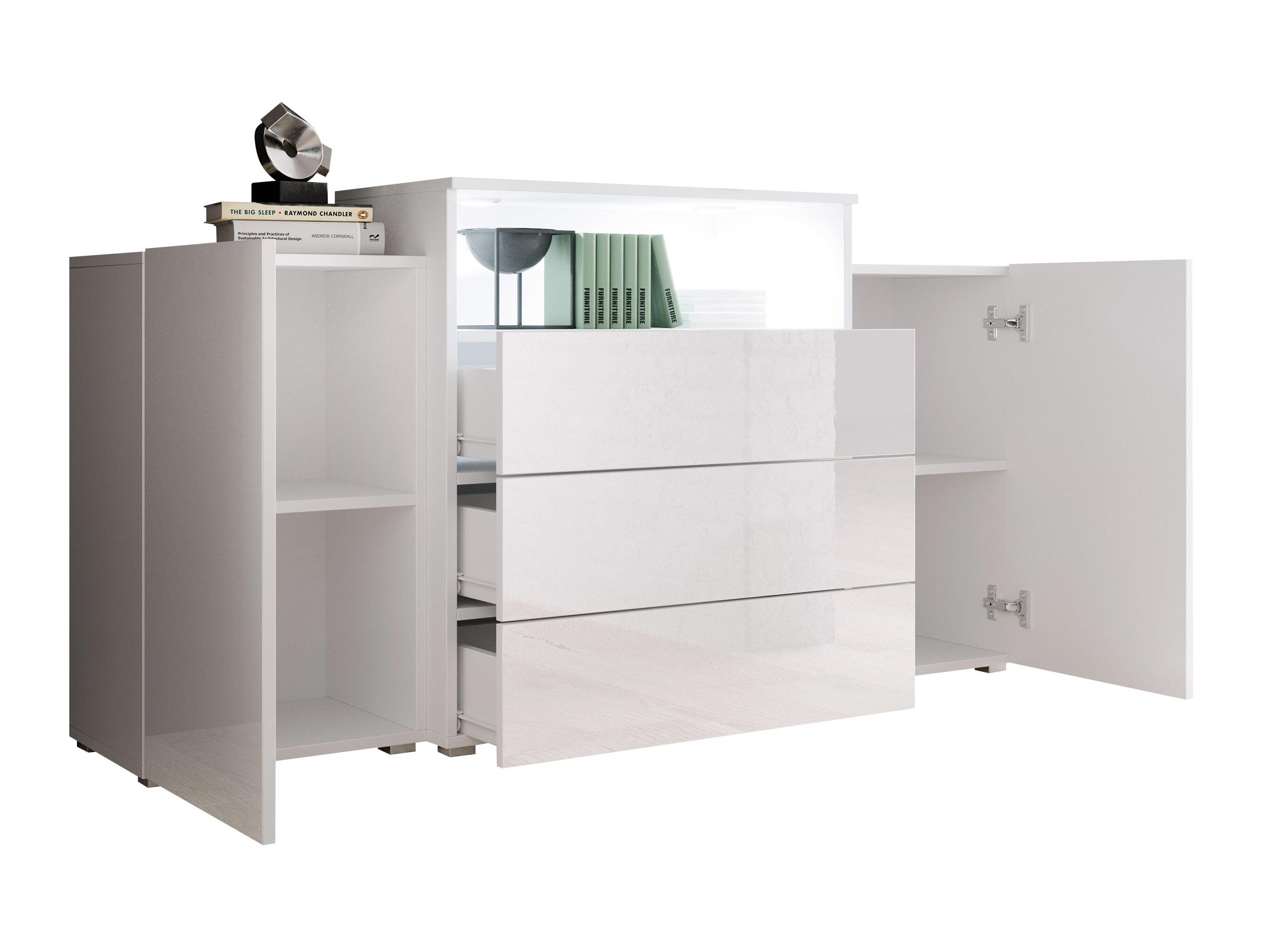 Komoda Sarasota 127 (Bela + Sijaj bela)