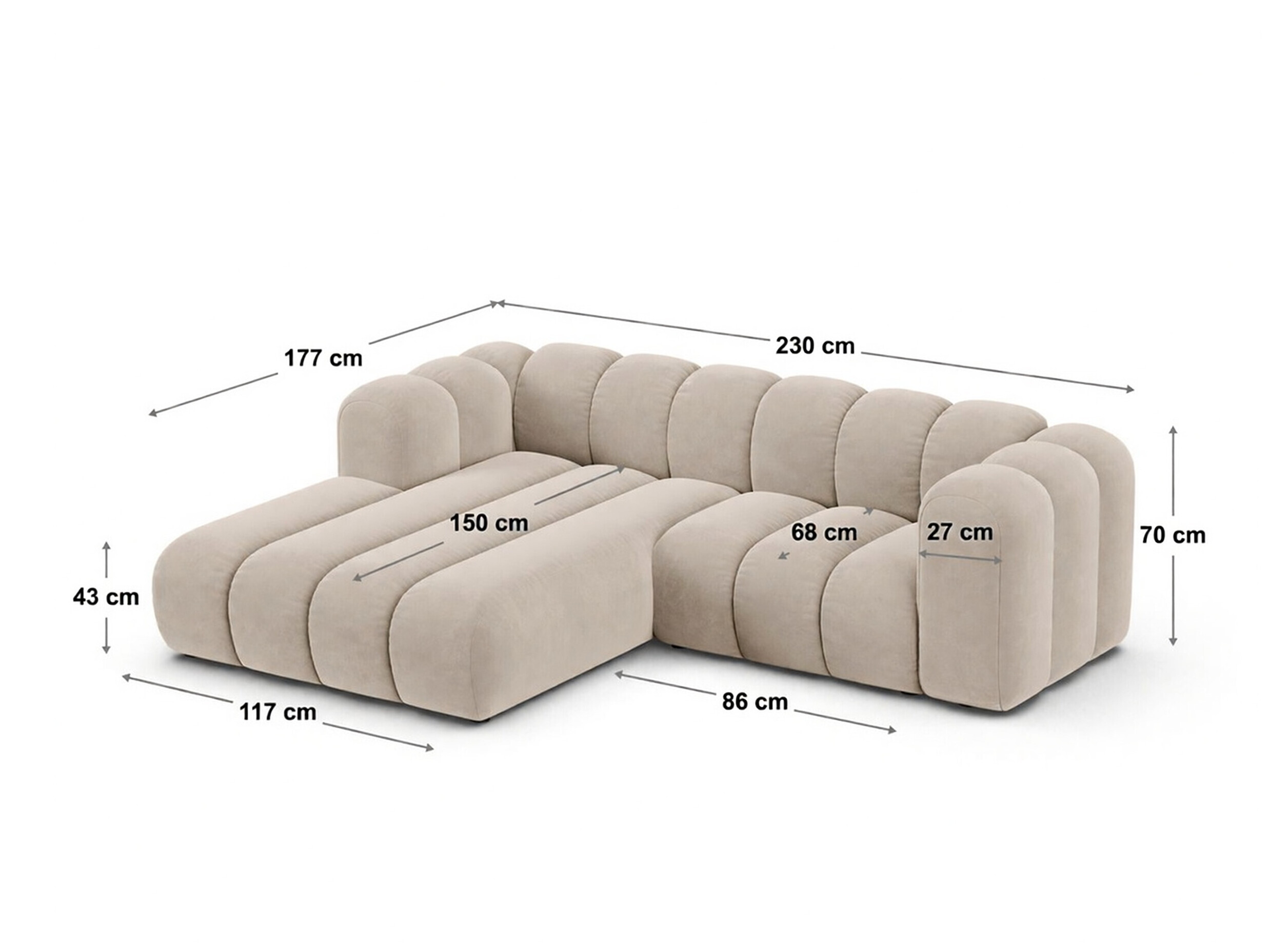Modularna kotna sedežna garnitura Cirleve 104 (Venus 2940)