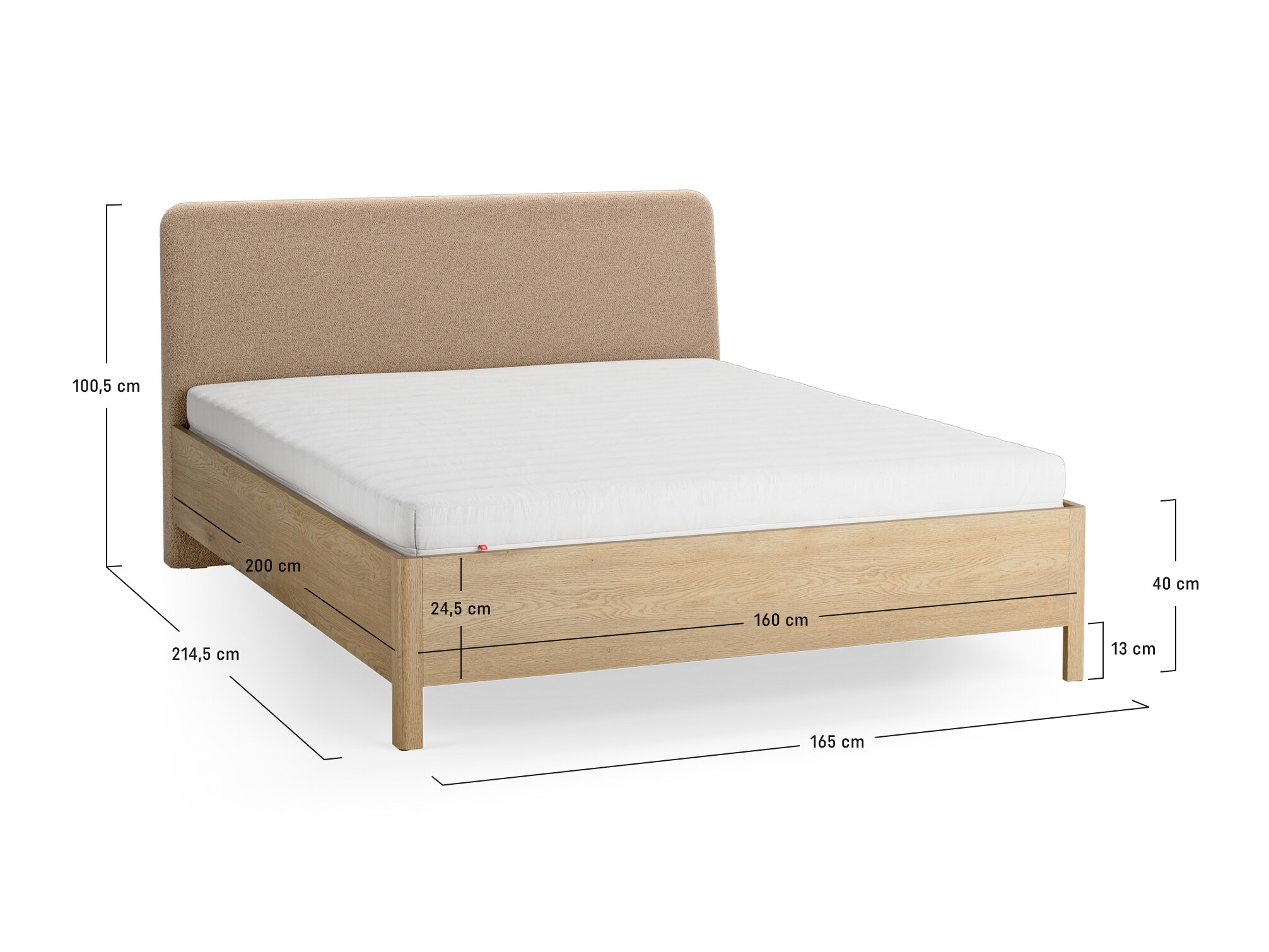 Postelja Ruvcamu 118 (Hrast + Taupe)
