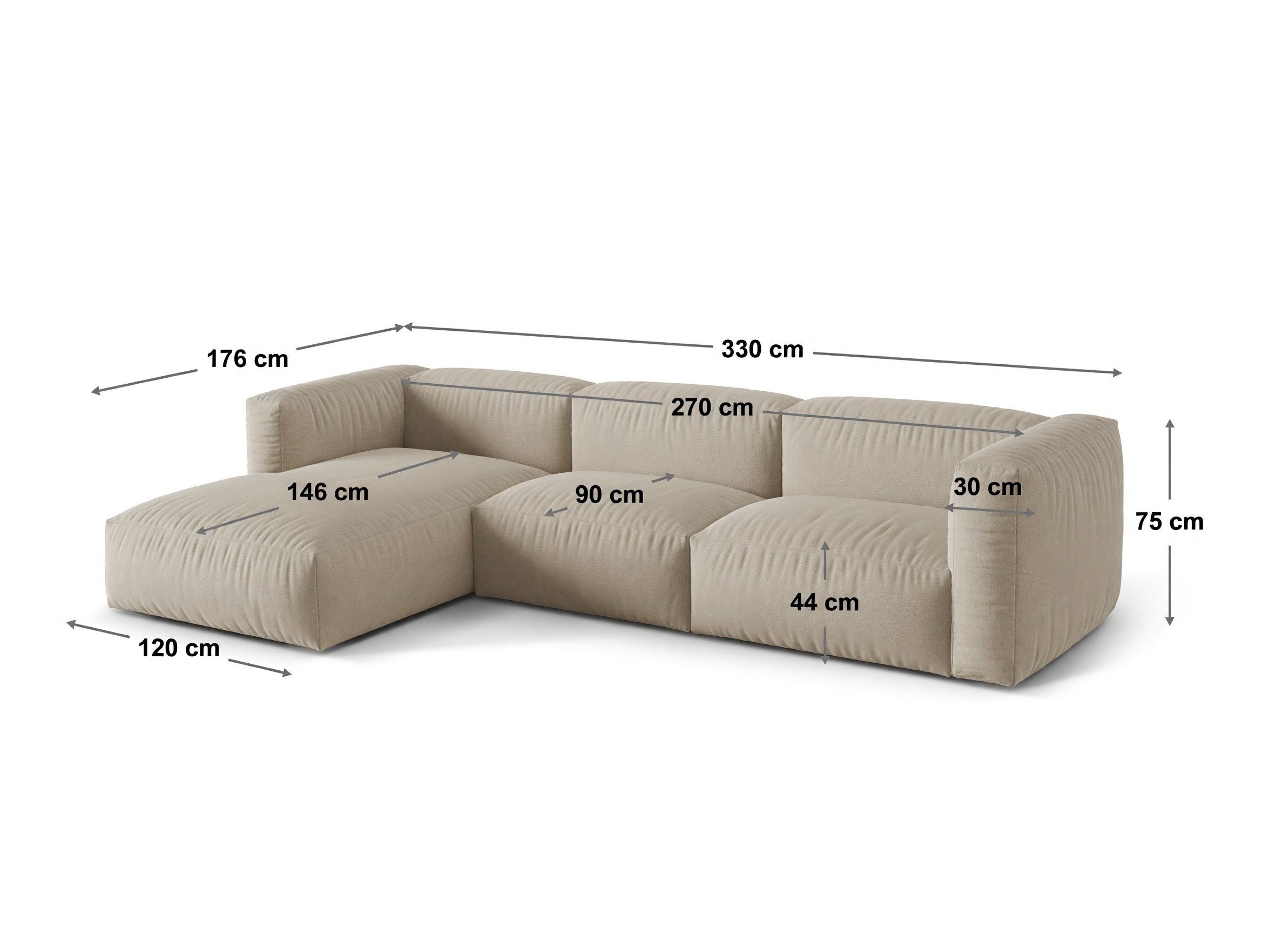 Modularna kotna sedežna garnitura Sorcoro 121 (Vogue 03)