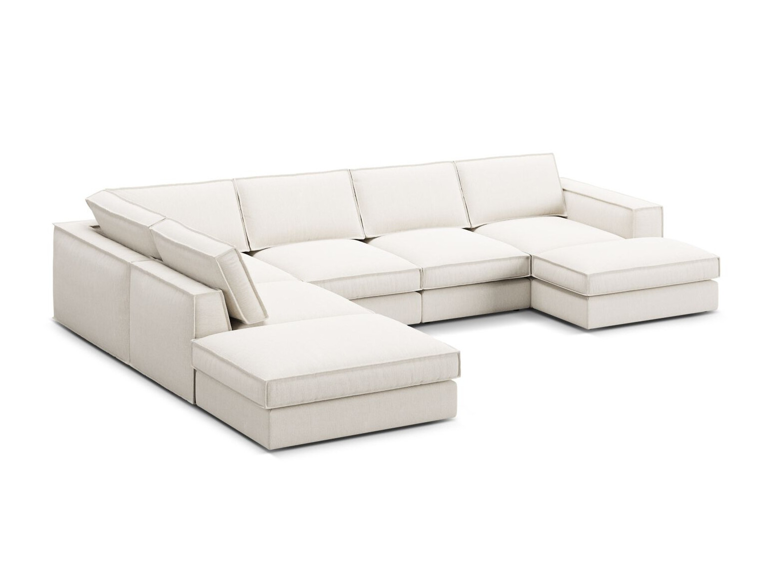Modularna kotna sedežna garnitura Dalodei 114 (Babel White)