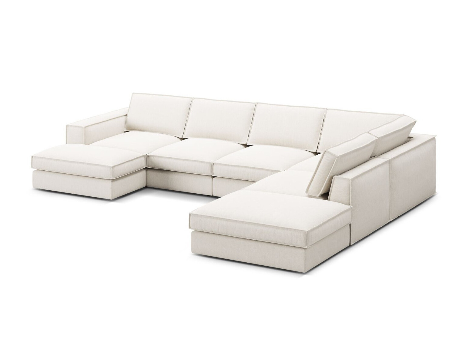 Modularna kotna sedežna garnitura Dalodei 114 (Babel White)