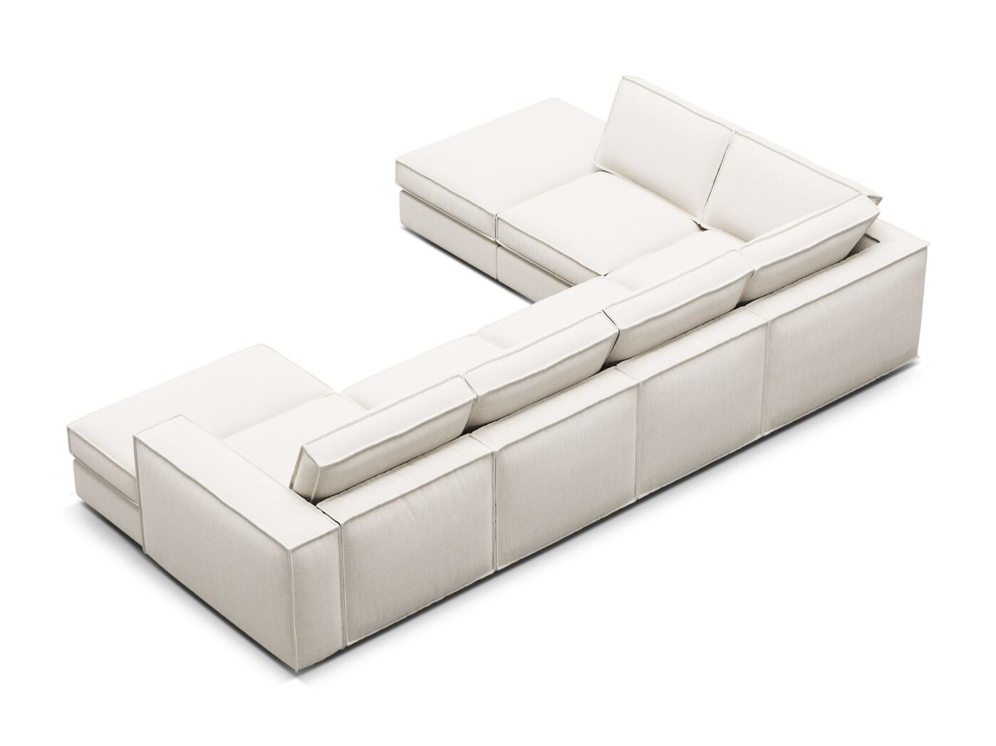 Modularna kotna sedežna garnitura Dalodei 114 (Babel White)
