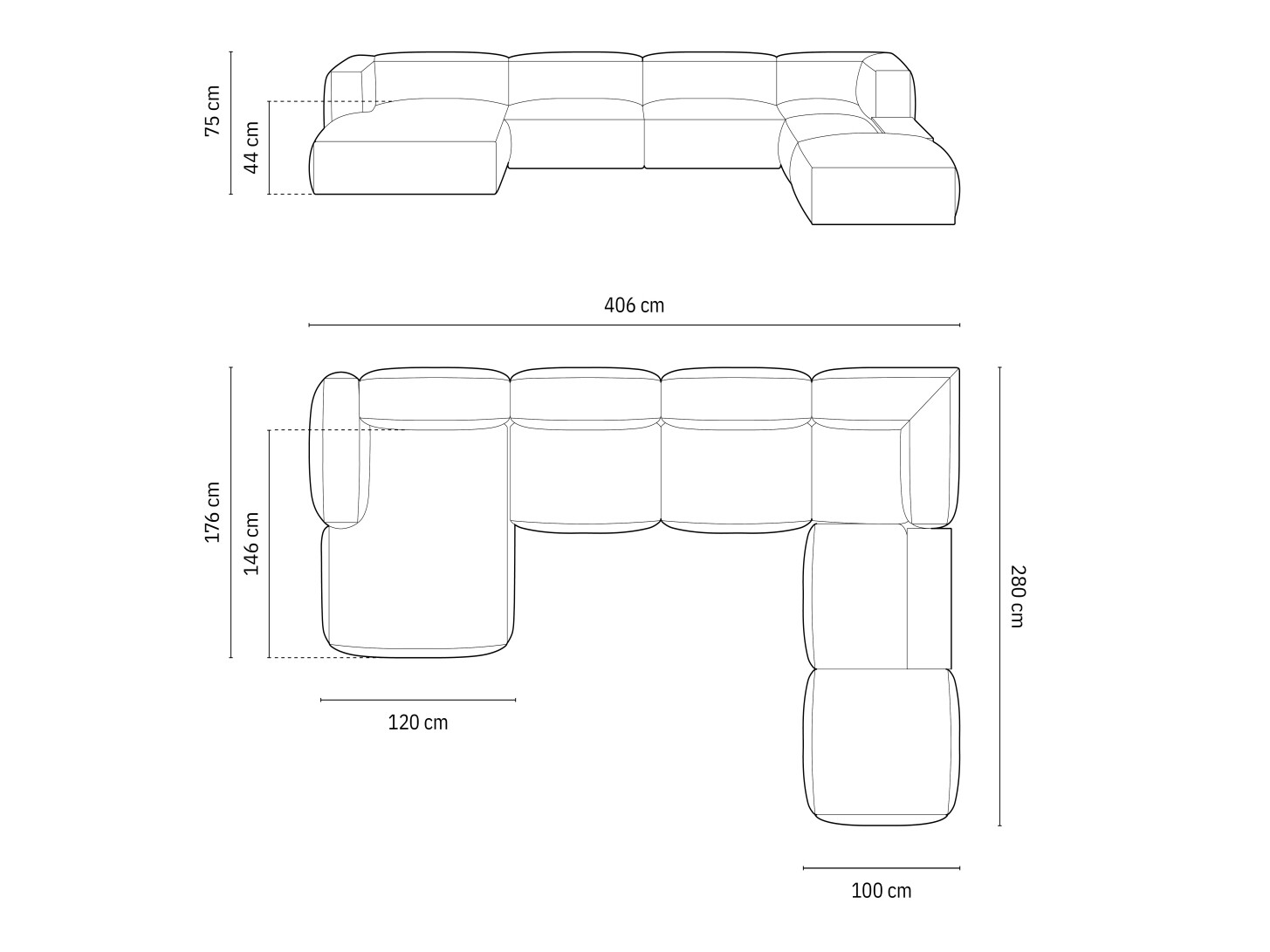 Modularna kotna sedežna garnitura Sorcoro 124 (Vogue 15)