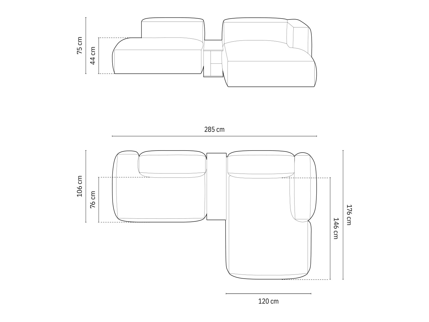 Modularna kotna sedežna garnitura Sorcoro 125 (Tilia 86)