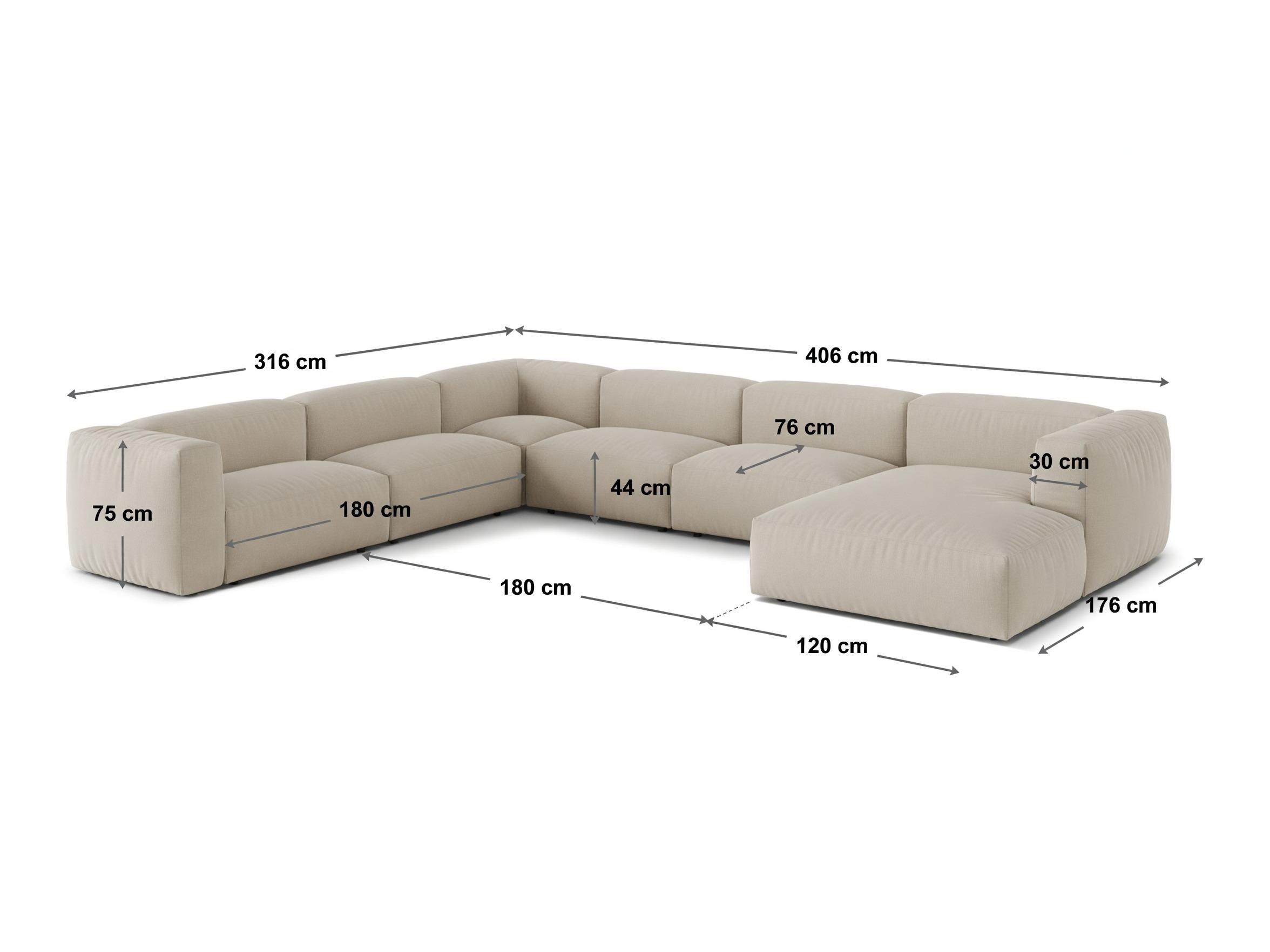 Modularna kotna sedežna garnitura Sorcoro 132 (Tilia 37)