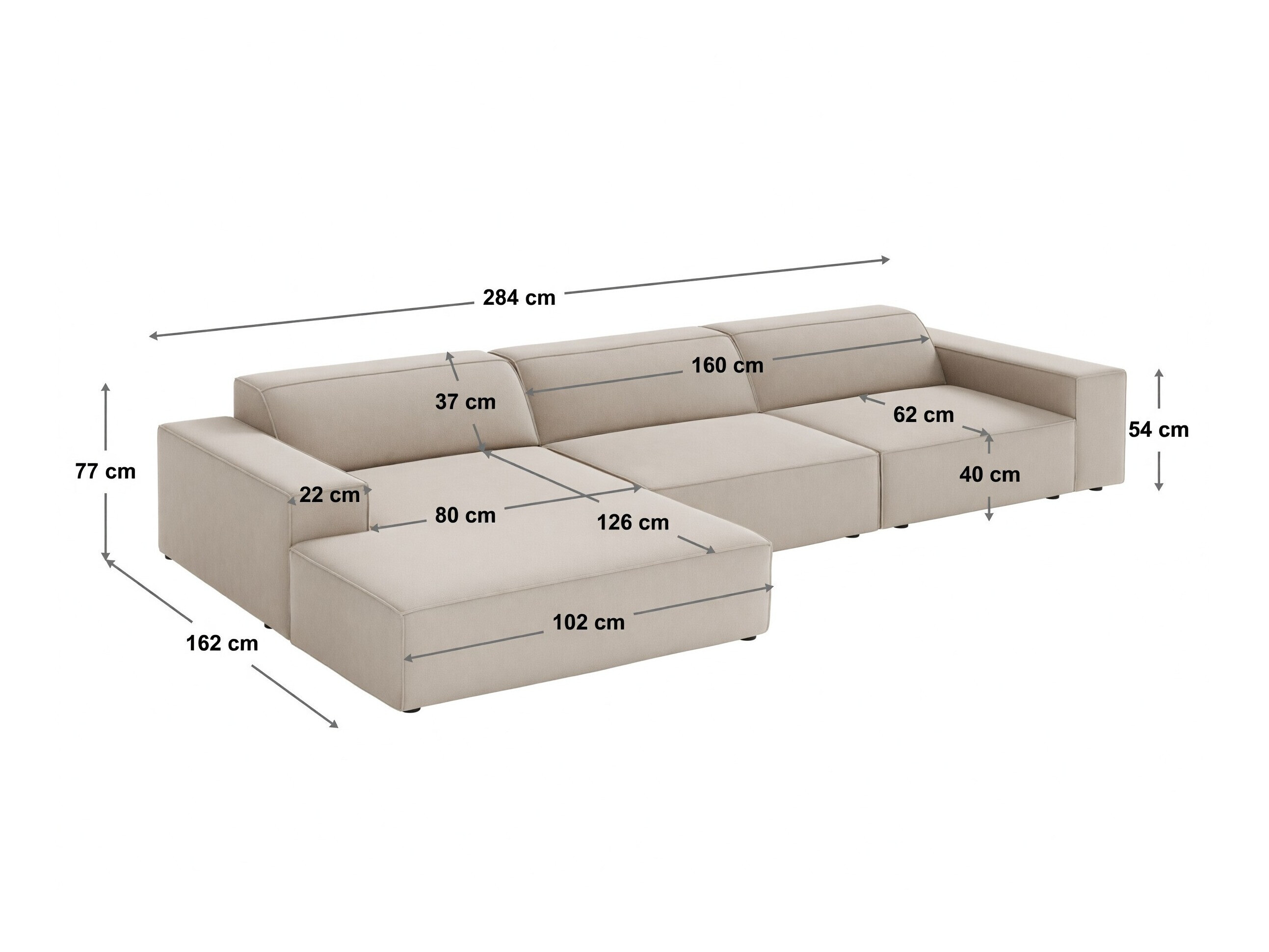 Modularna kotna sedežna garnitura Lomcalu 102 (Lins 74)