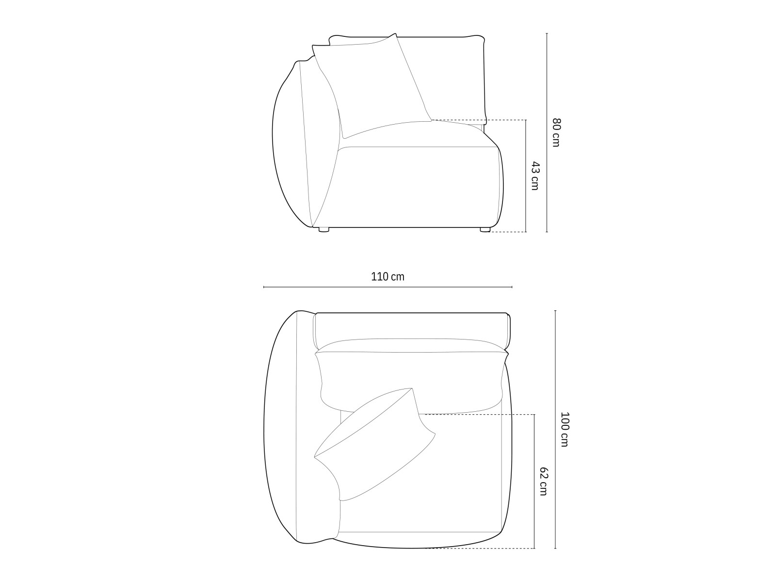 Modularni sedežni element Ruvmone 101 (Casino Stone)
