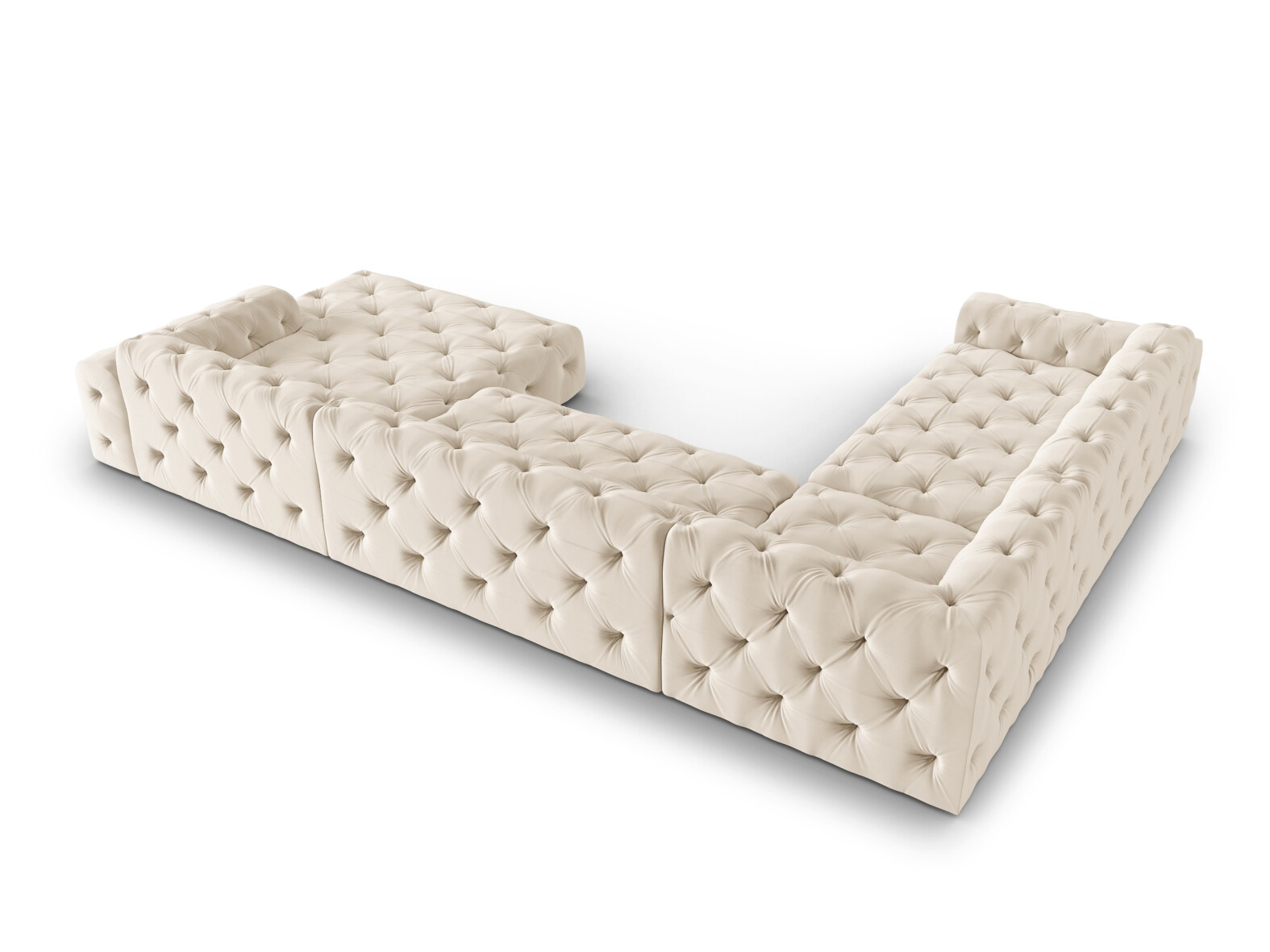 Chesterfield kotna garnitura Lartiva 102 (Opera Krema)