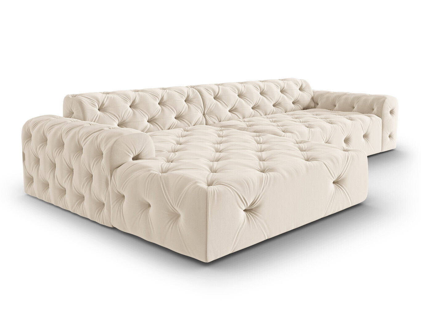 Chesterfield kotna garnitura Lartiva 103 (Opera Krema)