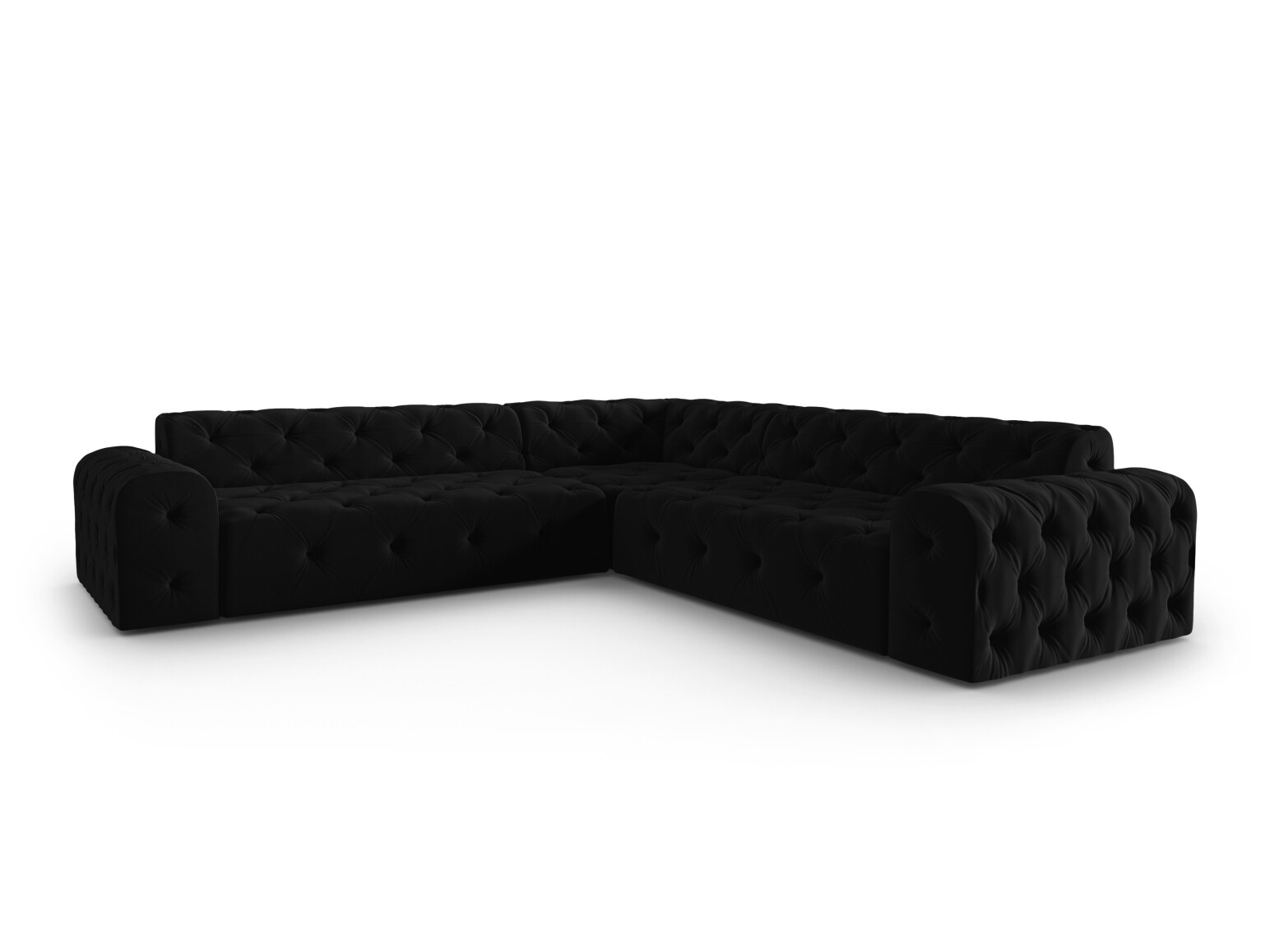 Chesterfield kotna garnitura Lartiva 104 (Opera Črna)